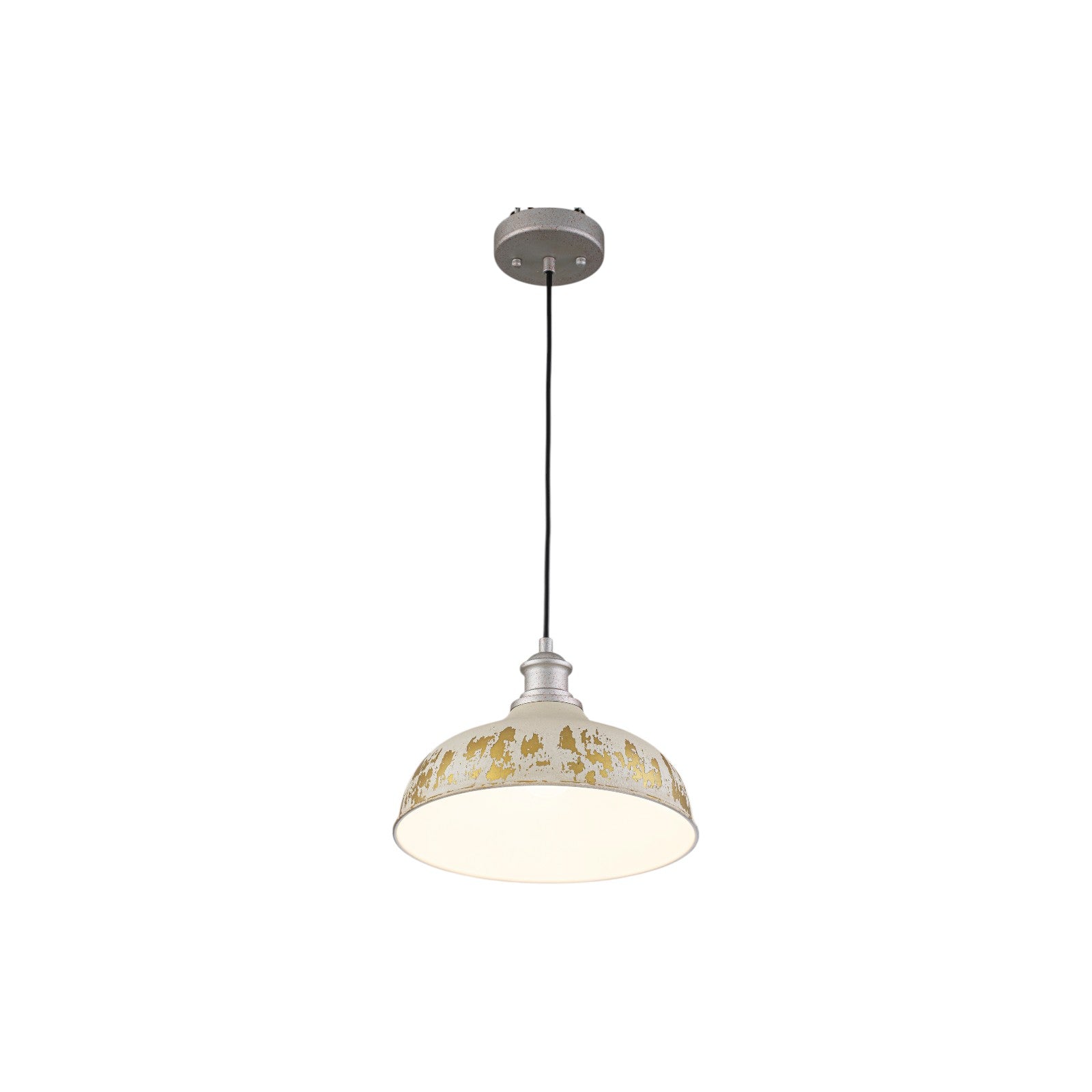 Glowlings 1-Light Industrial Antique Gold Distressing Small Dome Pendant Light Island Light