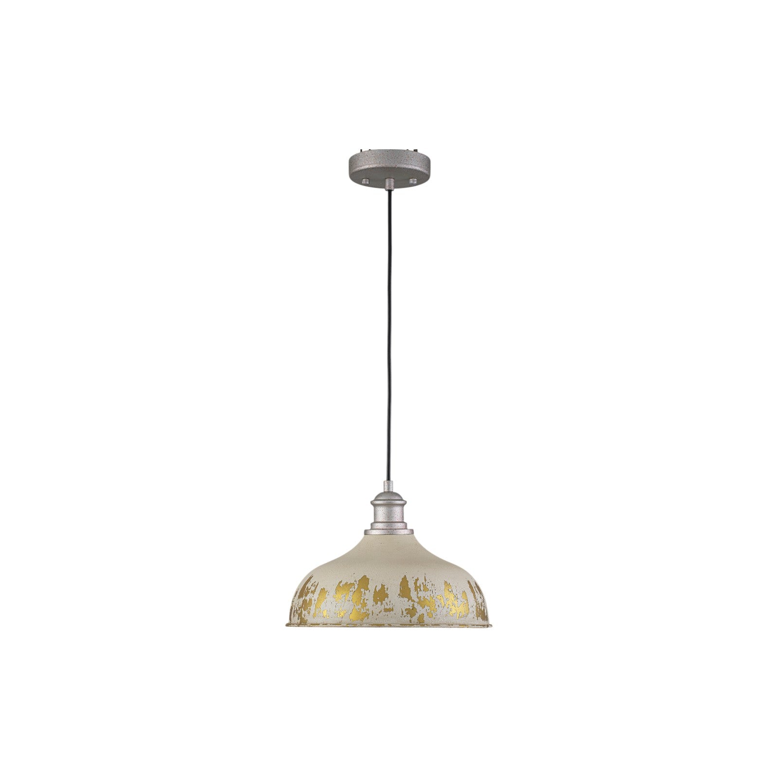 Glowlings 1-Light Industrial Antique Gold Distressing Small Dome Pendant Light Island Light