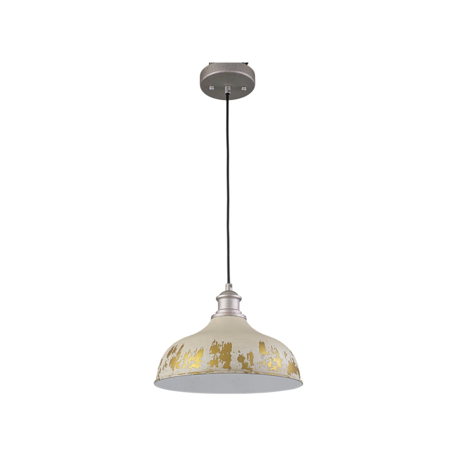 Glowlings 1-Light Industrial Antique Gold Distressing Small Dome Pendant Light Island Light