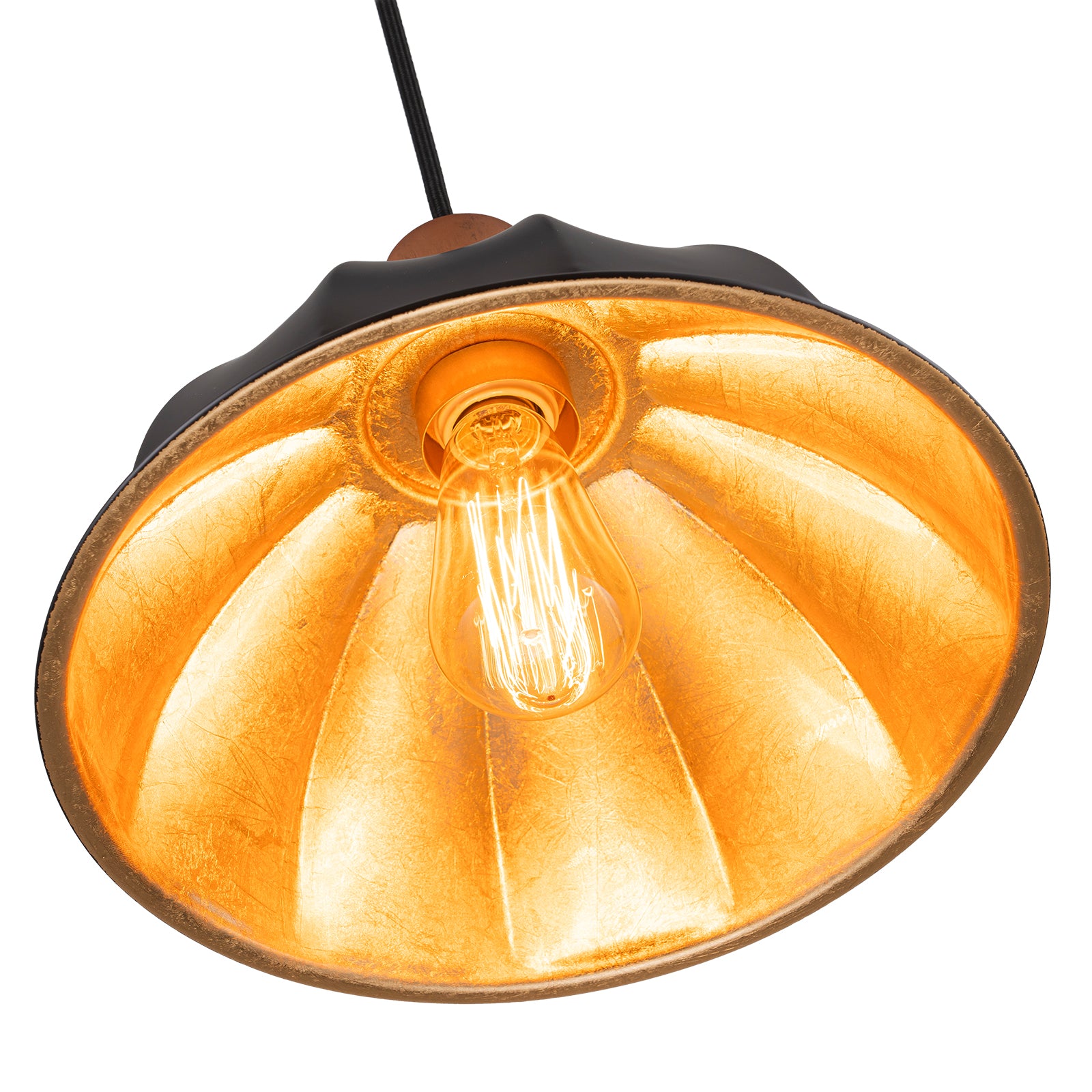 Glowlings 1-flammige industrielle schwarze kleine Kuppel-Pendelleuchte, Inselleuchte