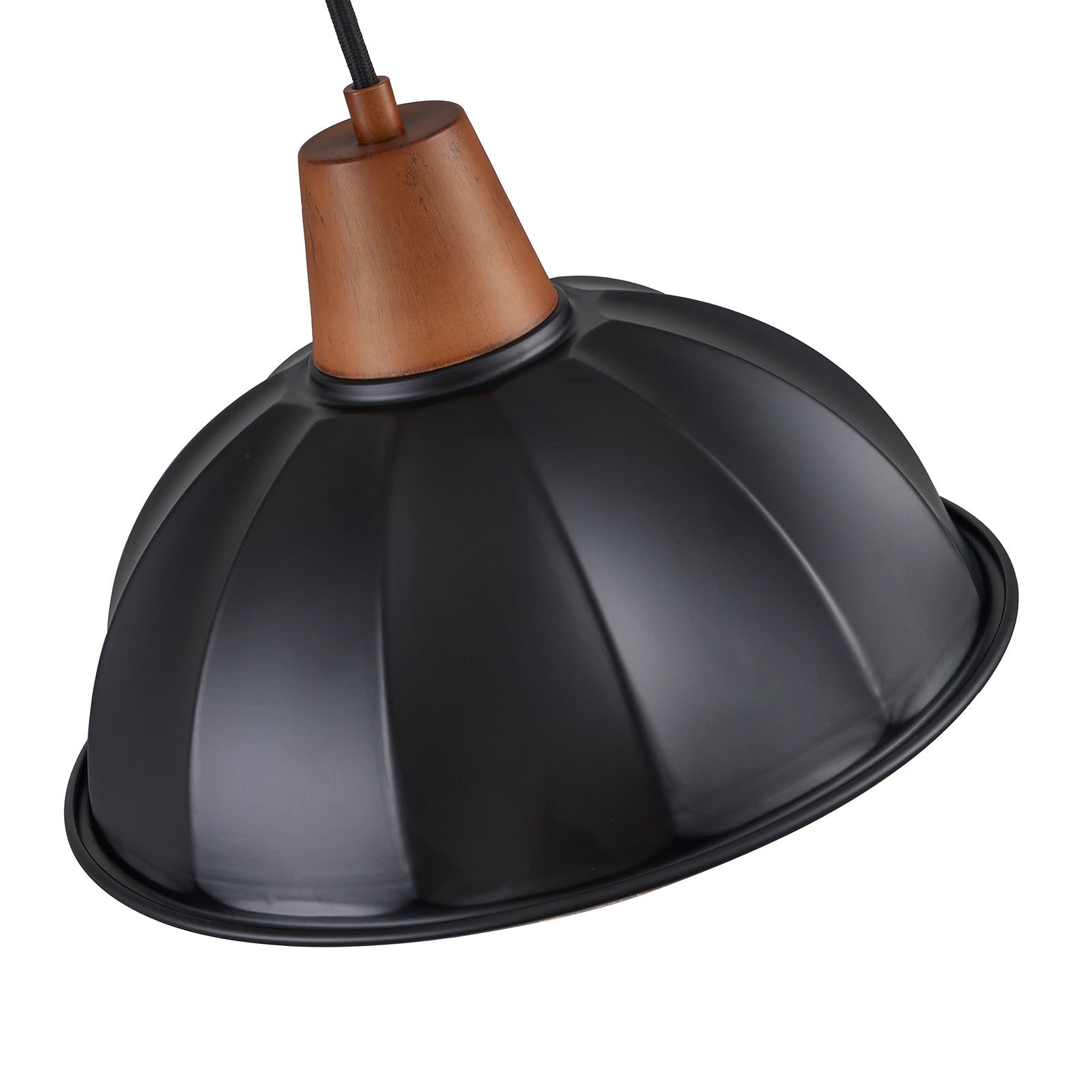 Glowlings 1-flammige industrielle schwarze kleine Kuppel-Pendelleuchte, Inselleuchte