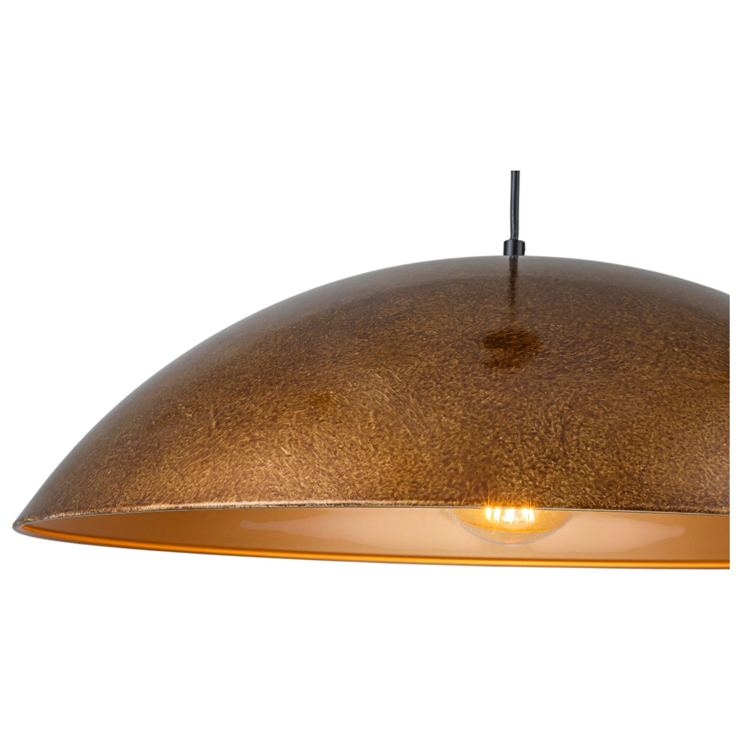 Glowlings 1-Light Industrial Distressed Antique Brass Dome Pendant Light Island Light