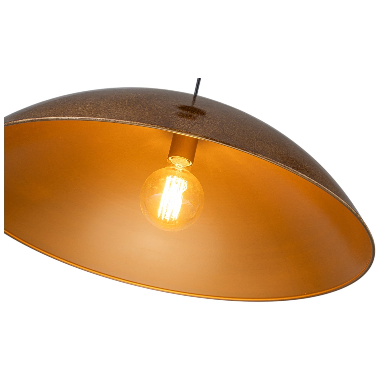 Glowlings 1-Light Industrial Distressed Antique Brass Dome Pendant Light Island Light