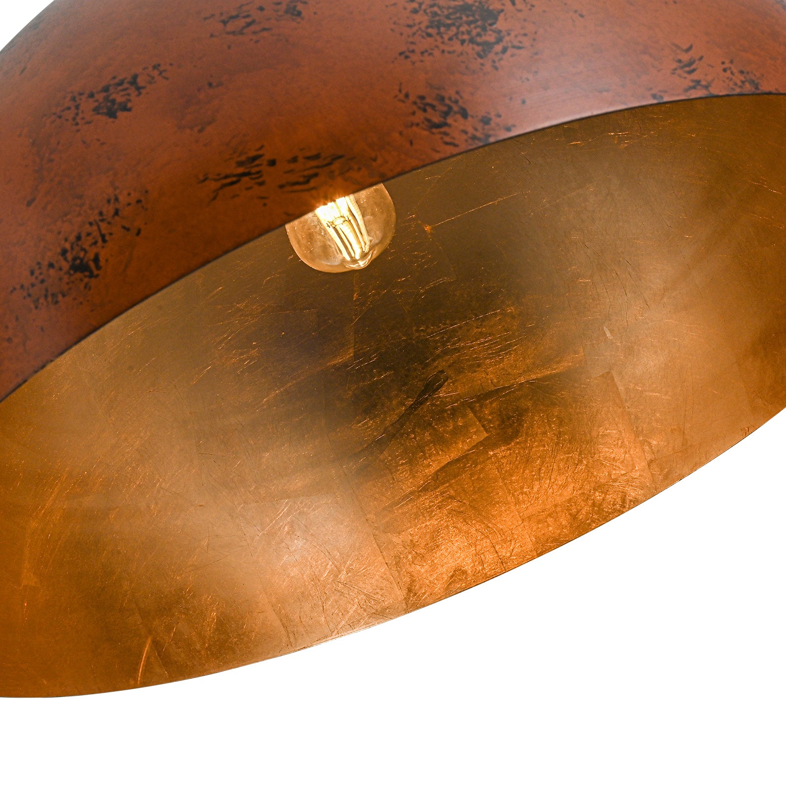 Glowlings 1-Light Industrial Large Brown Dome Pendant Light Island Light