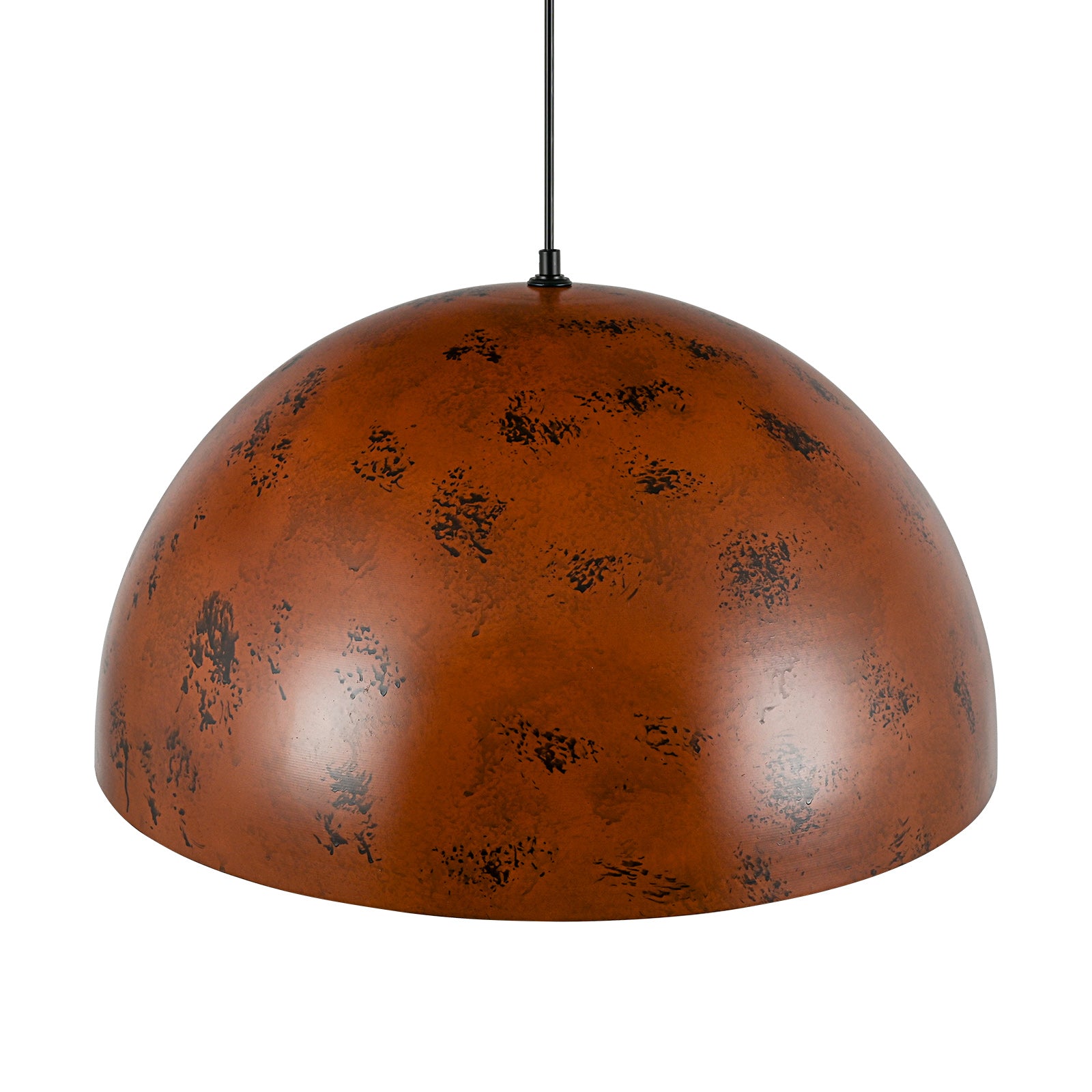 Glowlings 1-Light Industrial Large Brown Dome Pendant Light Island Light
