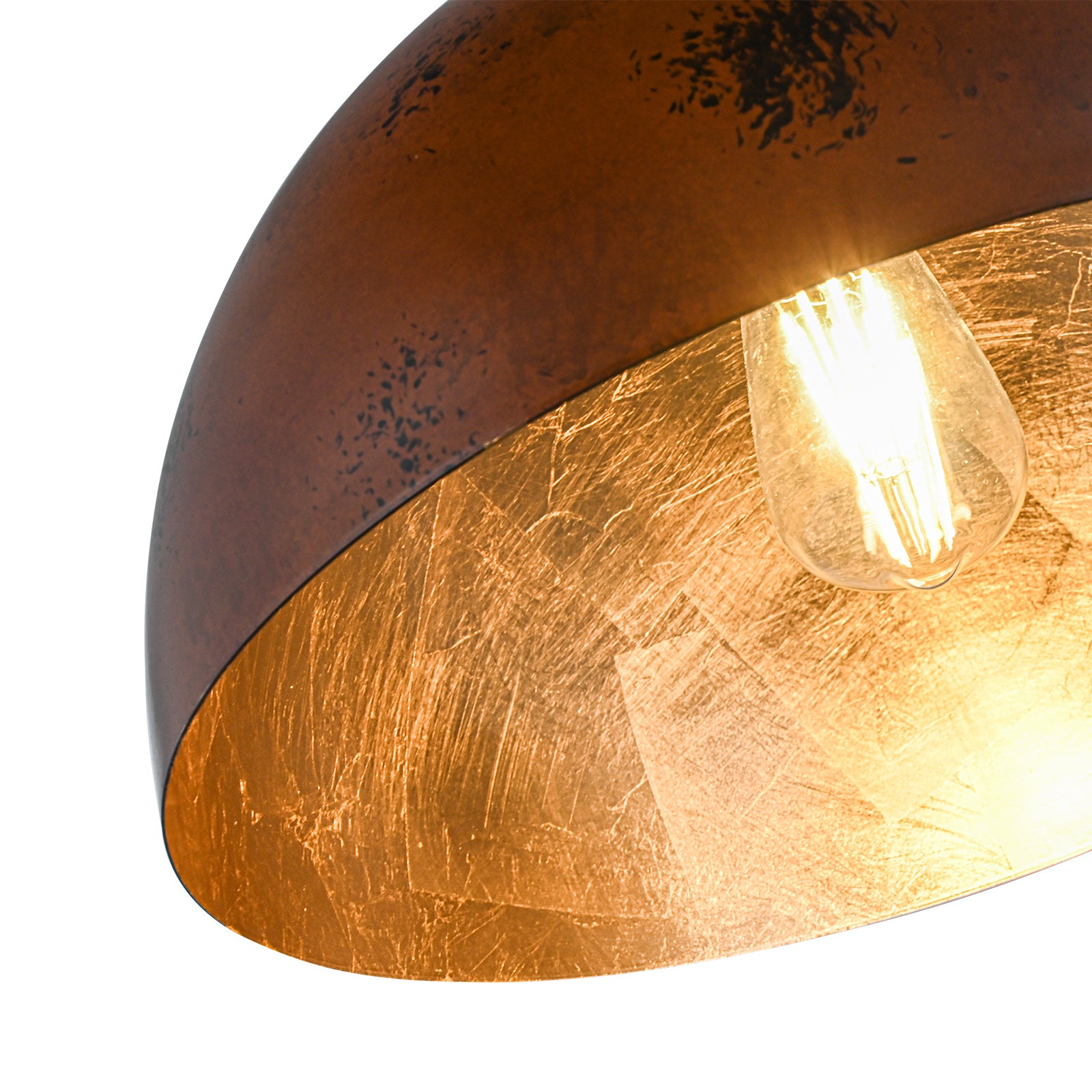 Glowlings 1-Light Industrial Large Brown Dome Pendant Light Island Light