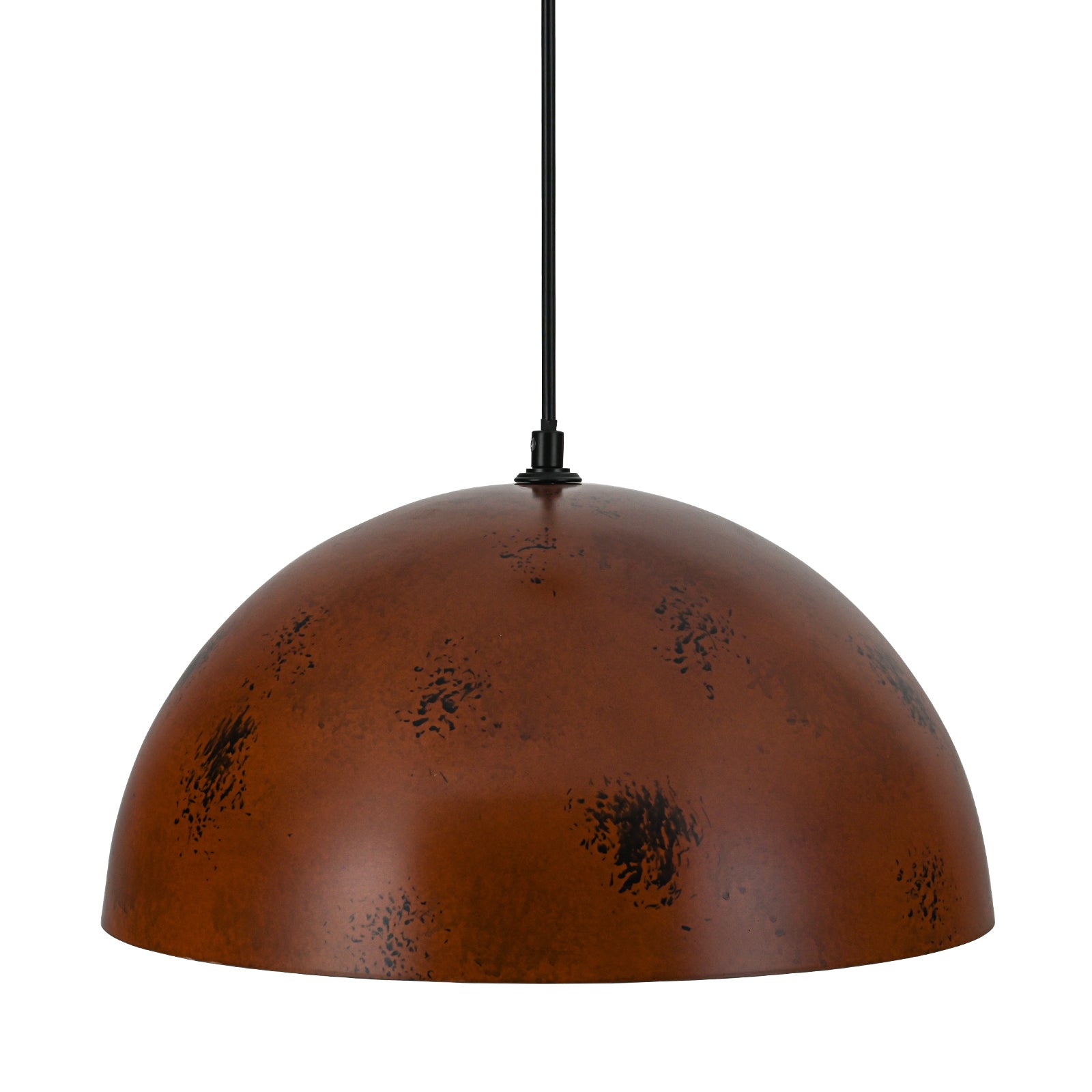 Glowlings 1-Light Industrial Large Brown Dome Pendant Light Island Light