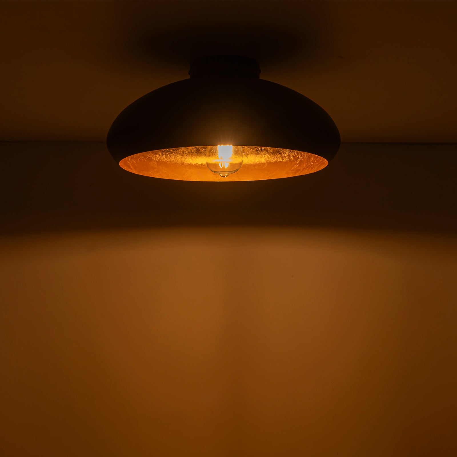 Glowlings 1-flammige, 16" breite, industrielle Deckenleuchte mit Kuppel und Ölschliff in Bronze