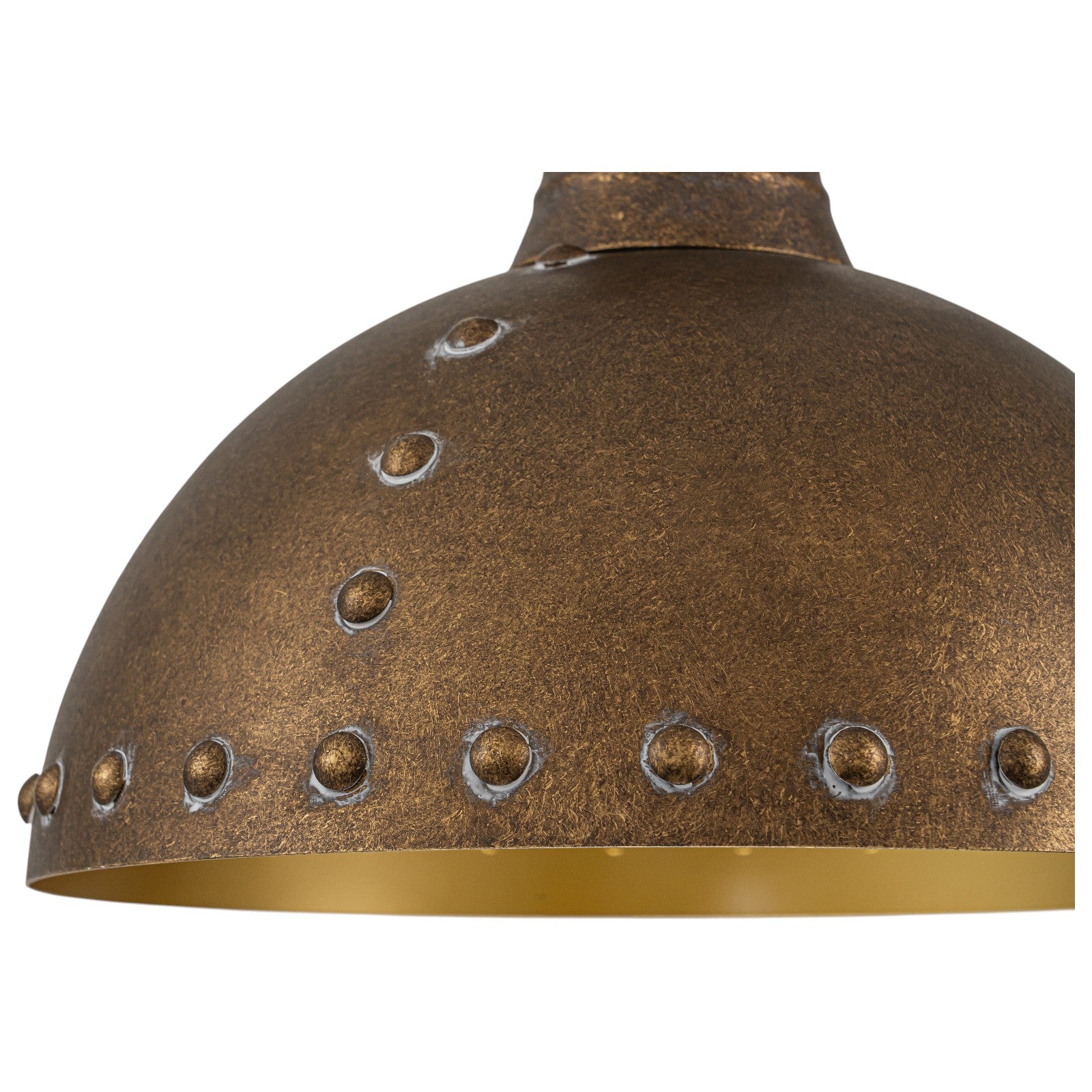 Glowlings 1-Light Industrial 12"Wide Rust Finish/Antique Gold Dome Pendant Light