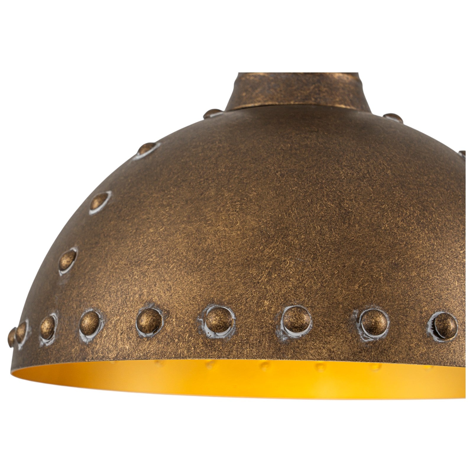 Glowlings 1-Light Industrial 12"Wide Rust Finish/Antique Gold Dome Pendant Light