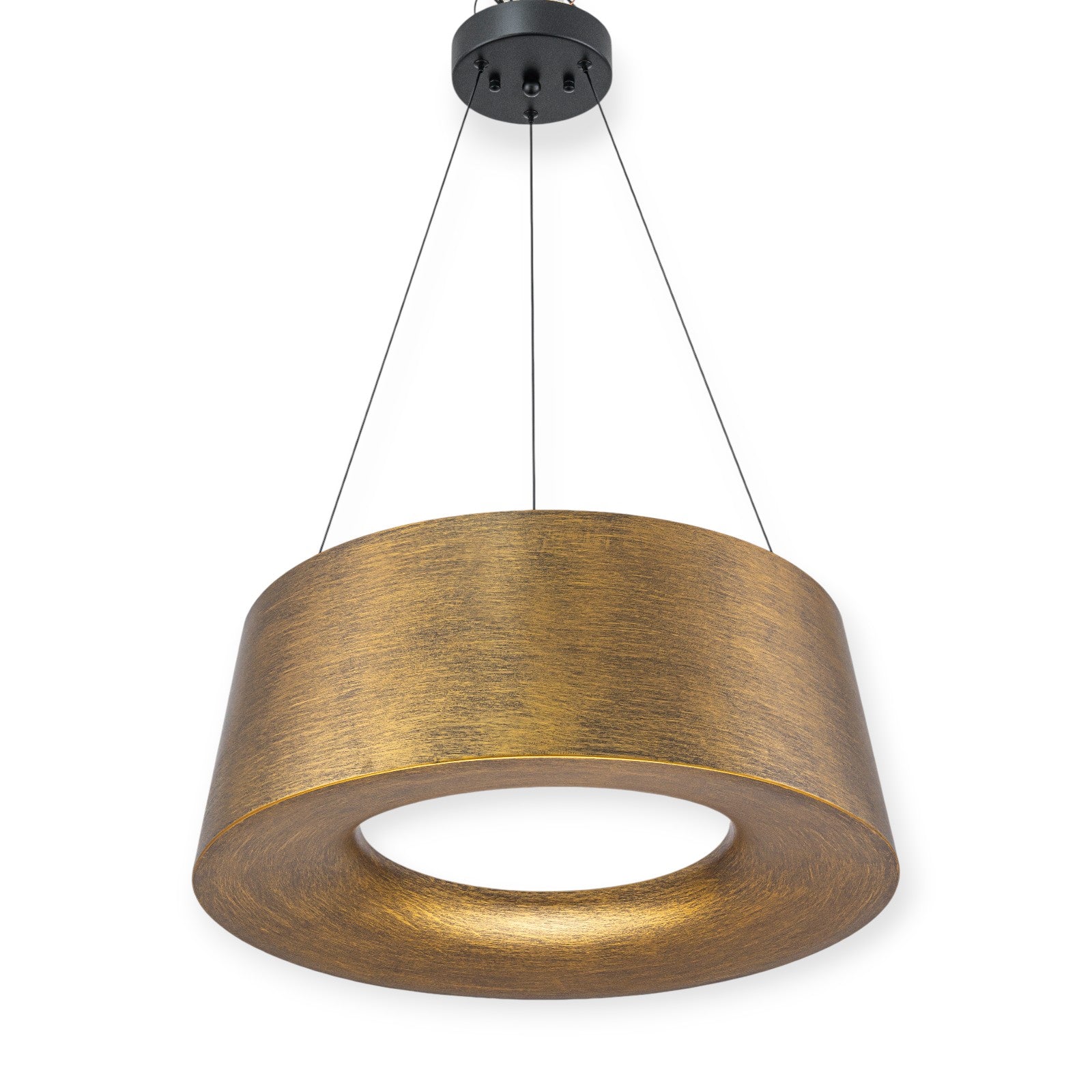 Glowlings 1-Light Industrial 22"Wide Rustic Bronze Round Metal Cone LED Chandelier