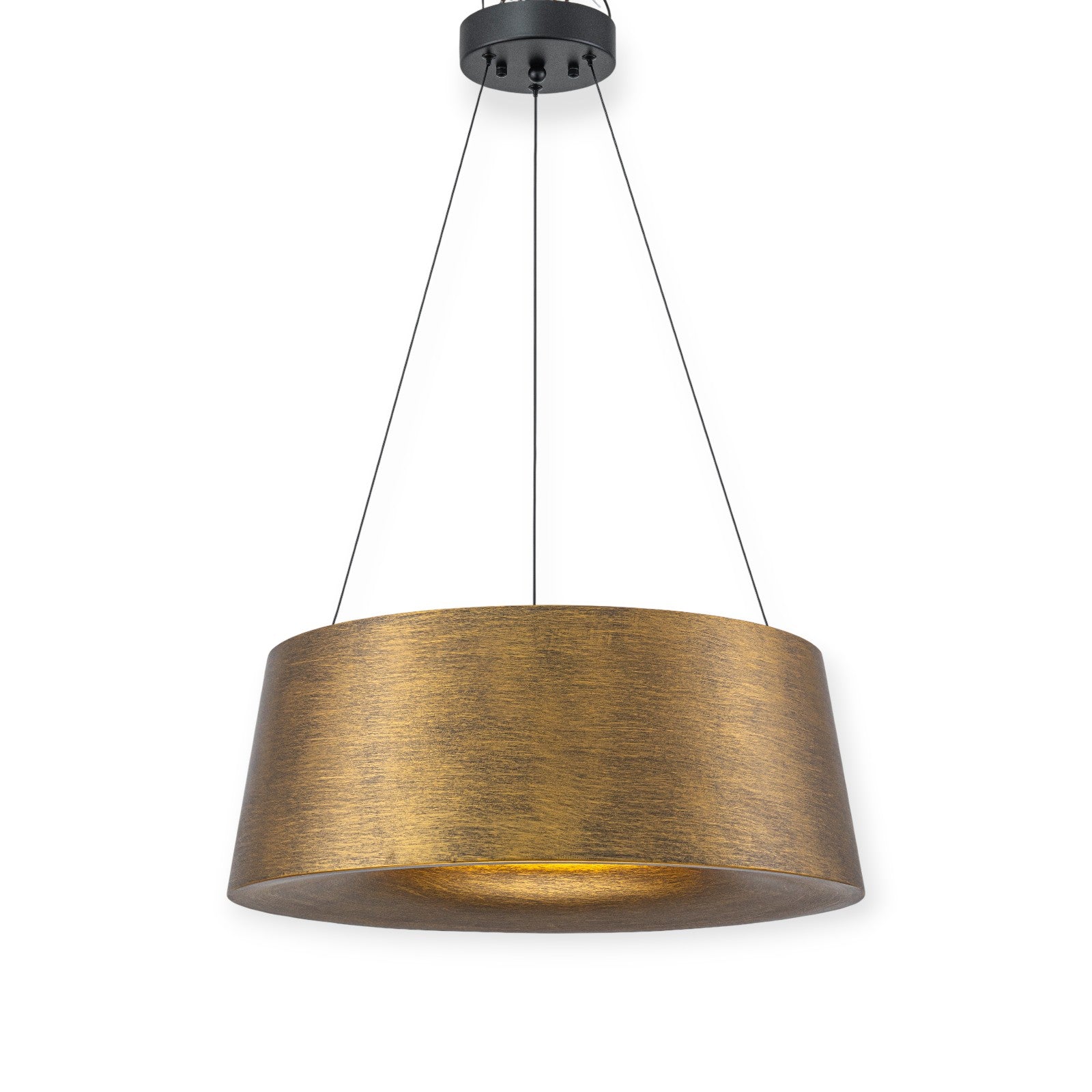 Glowlings 1-Light Industrial 22"Wide Rustic Bronze Round Metal Cone LED Chandelier