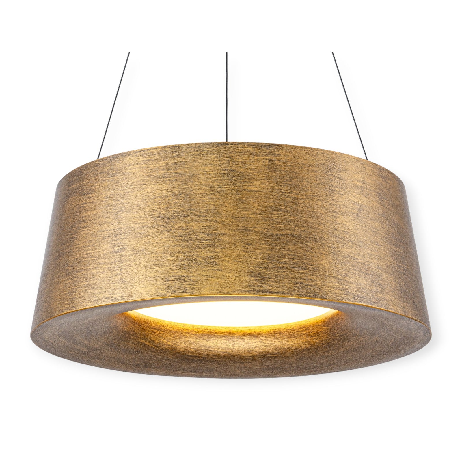 Glowlings 1-Light Industrial 22"Wide Rustic Bronze Round Metal Cone LED Chandelier