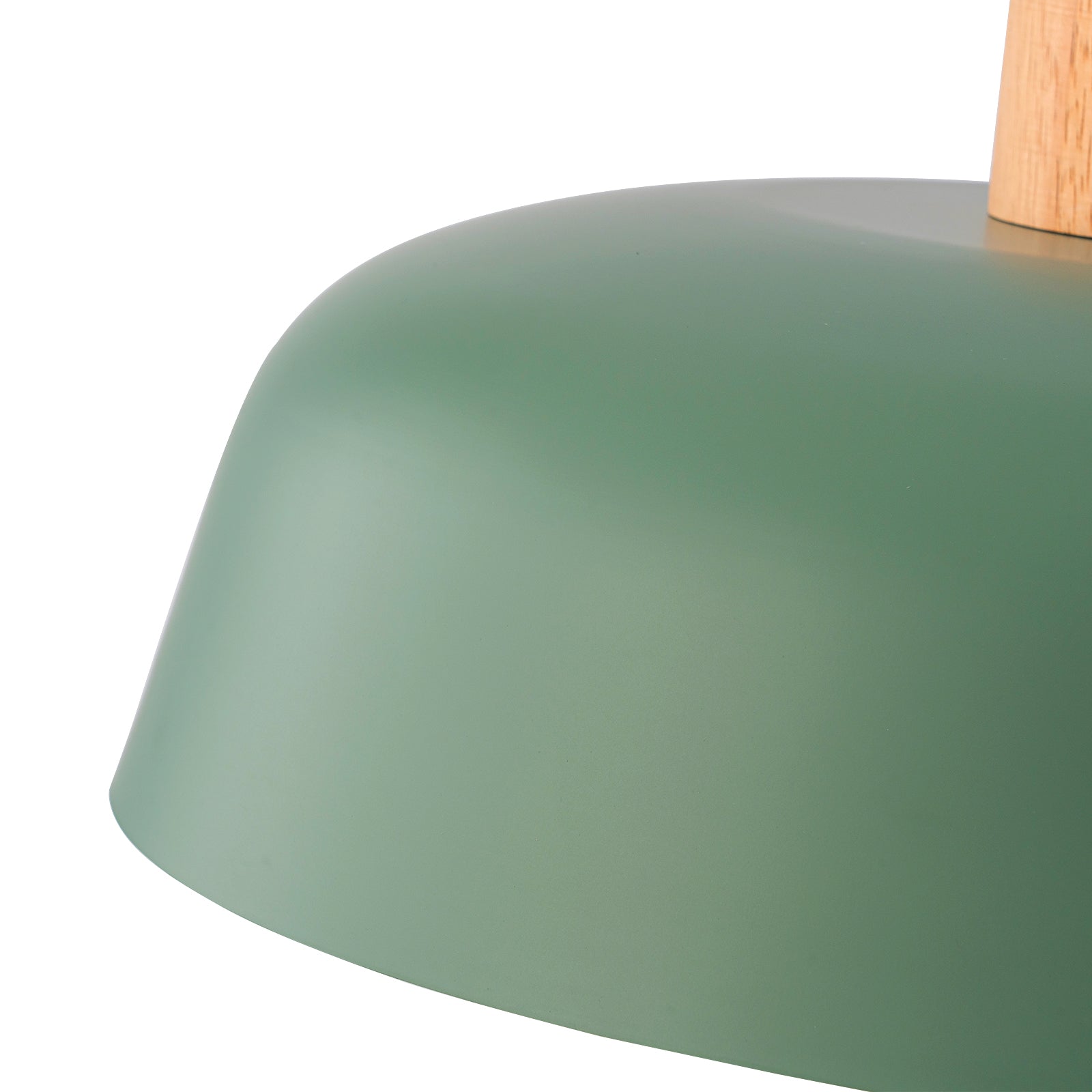 Glowlings 1-Light Modern 15"Wide Macaron Green Bowl Wood Dome Pendant Light