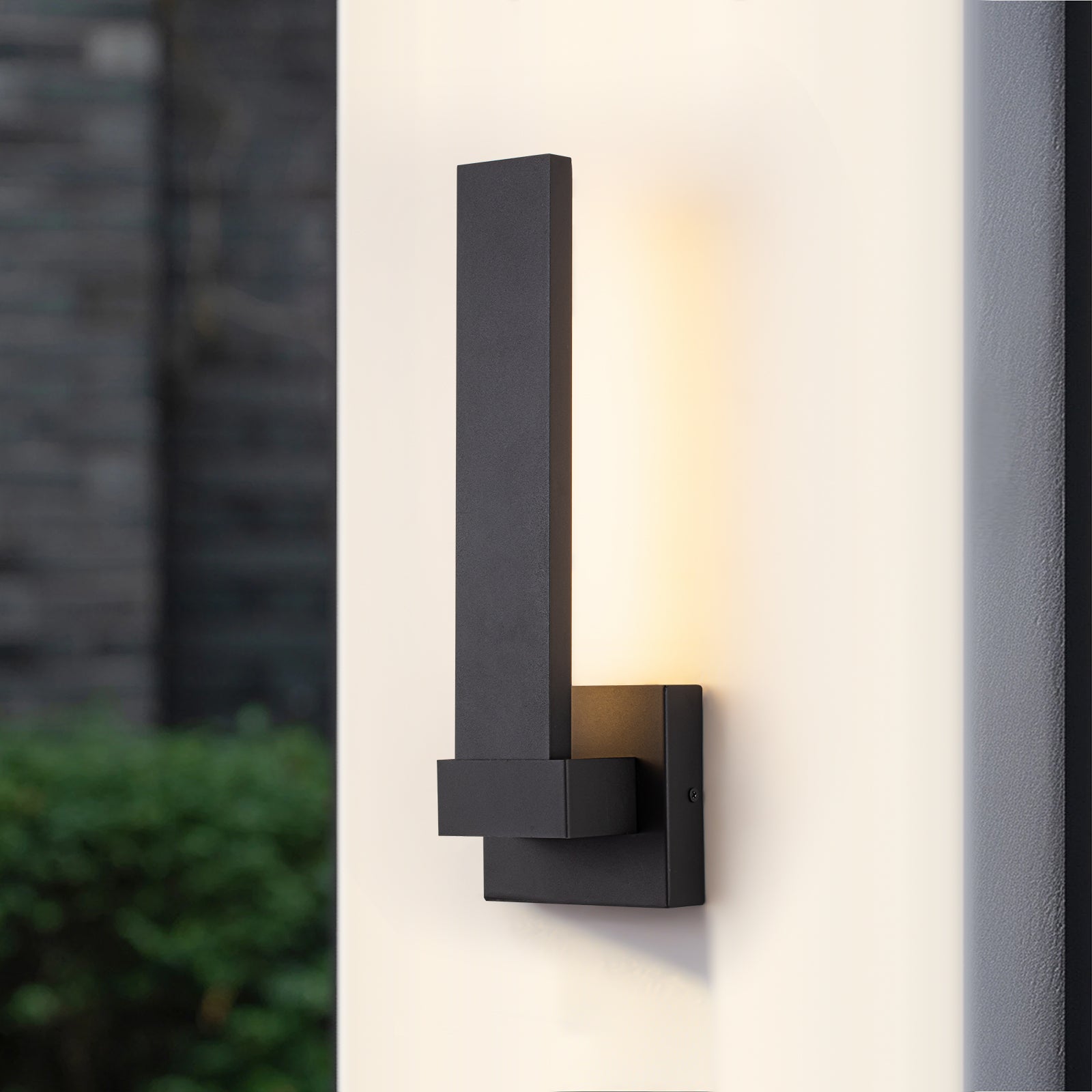 Glowlings 1-flammige, 40,6 cm hohe, mattschwarze IP54-integrierte LED-Außenwandleuchte