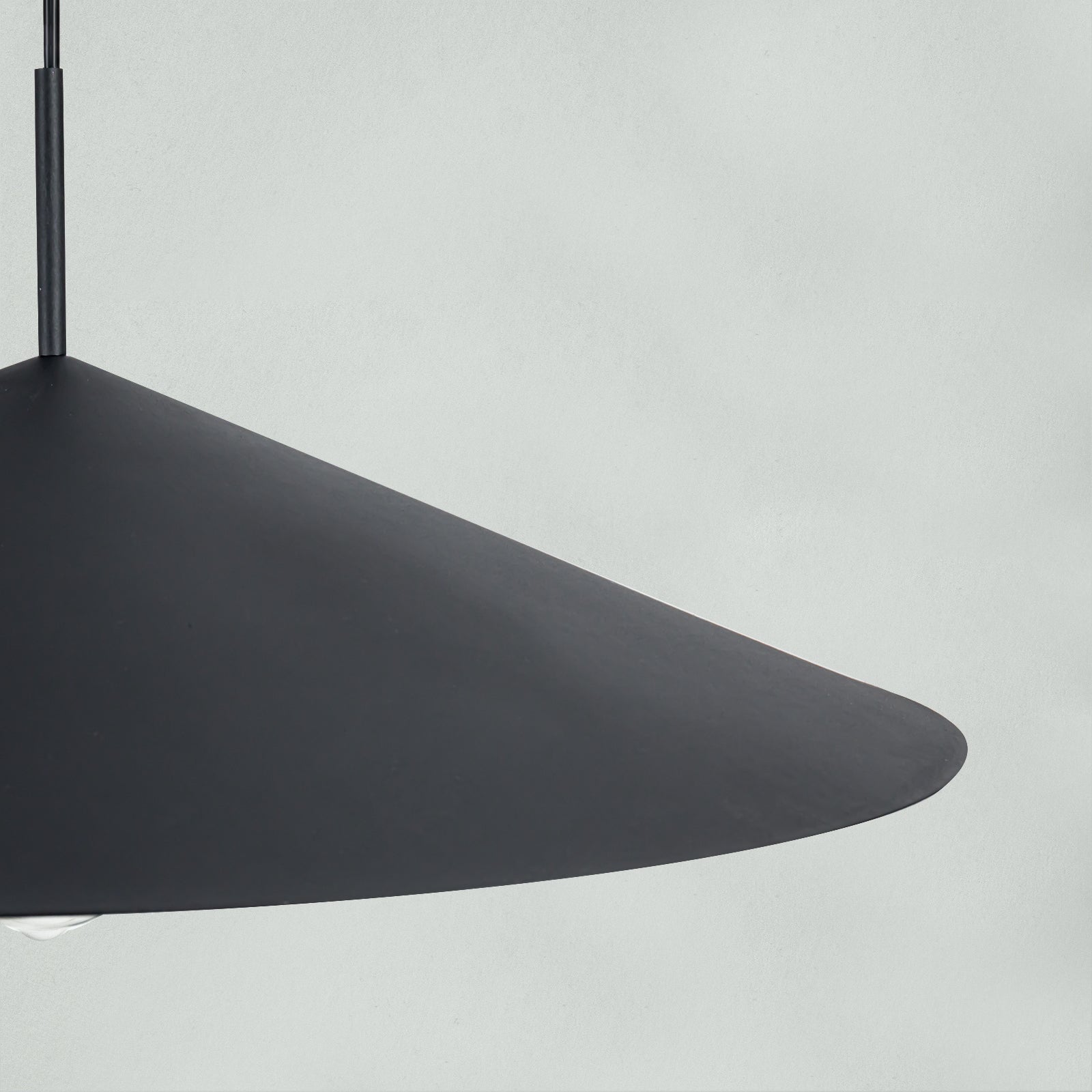 Glowlings 1-Light Modern 26"Wide Large Metal Cone Black Dome Pendant Light