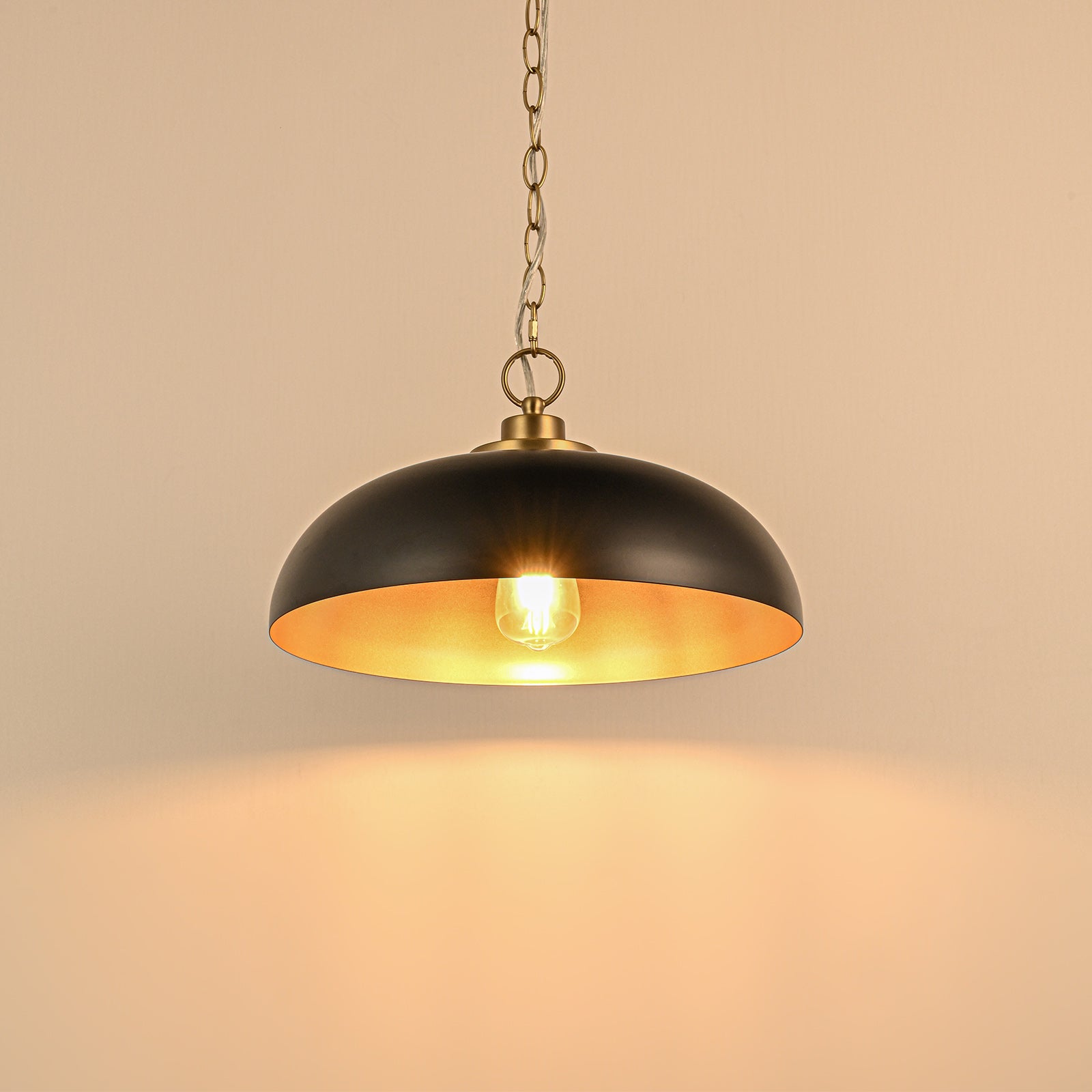 Glowlings 1-flammige, moderne 40,6 cm breite, kugelförmige Pendelleuchte mit Kuppel, Inselleuchte