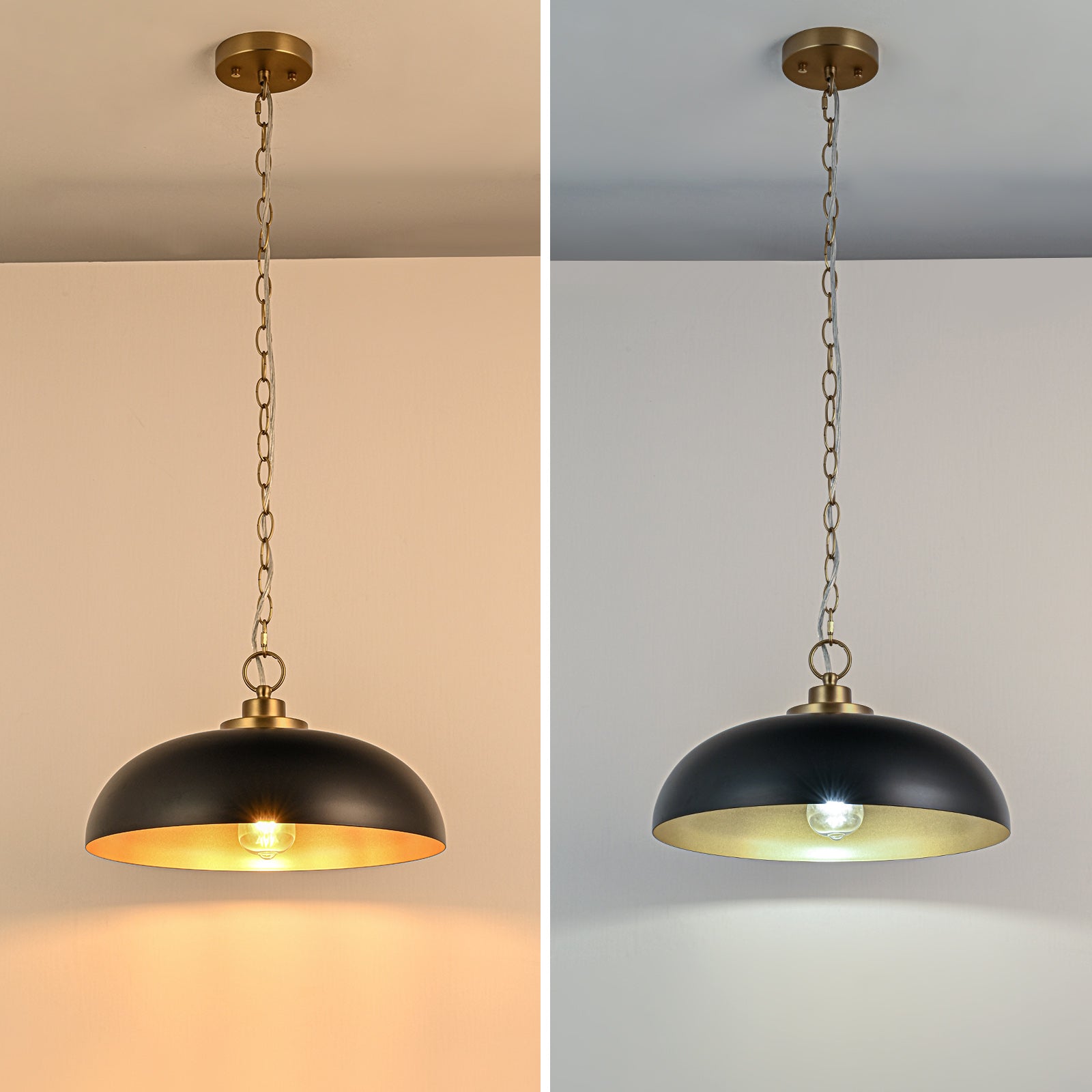 Glowlings 1-flammige, moderne 40,6 cm breite, kugelförmige Pendelleuchte mit Kuppel, Inselleuchte