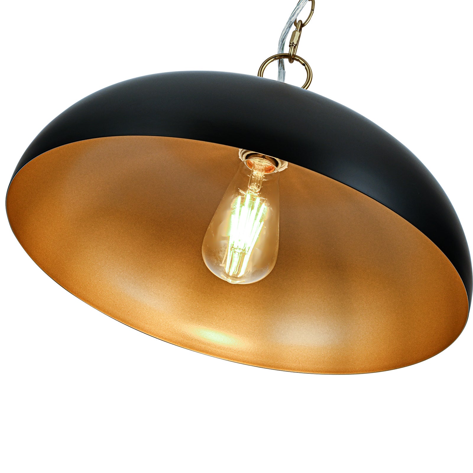 Glowlings 1-flammige, moderne 40,6 cm breite, kugelförmige Pendelleuchte mit Kuppel, Inselleuchte