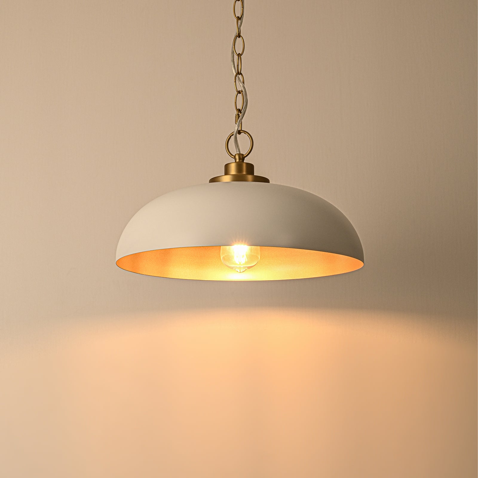 Glowlings 1-flammige, moderne 40,6 cm breite, kugelförmige Pendelleuchte mit Kuppel, Inselleuchte