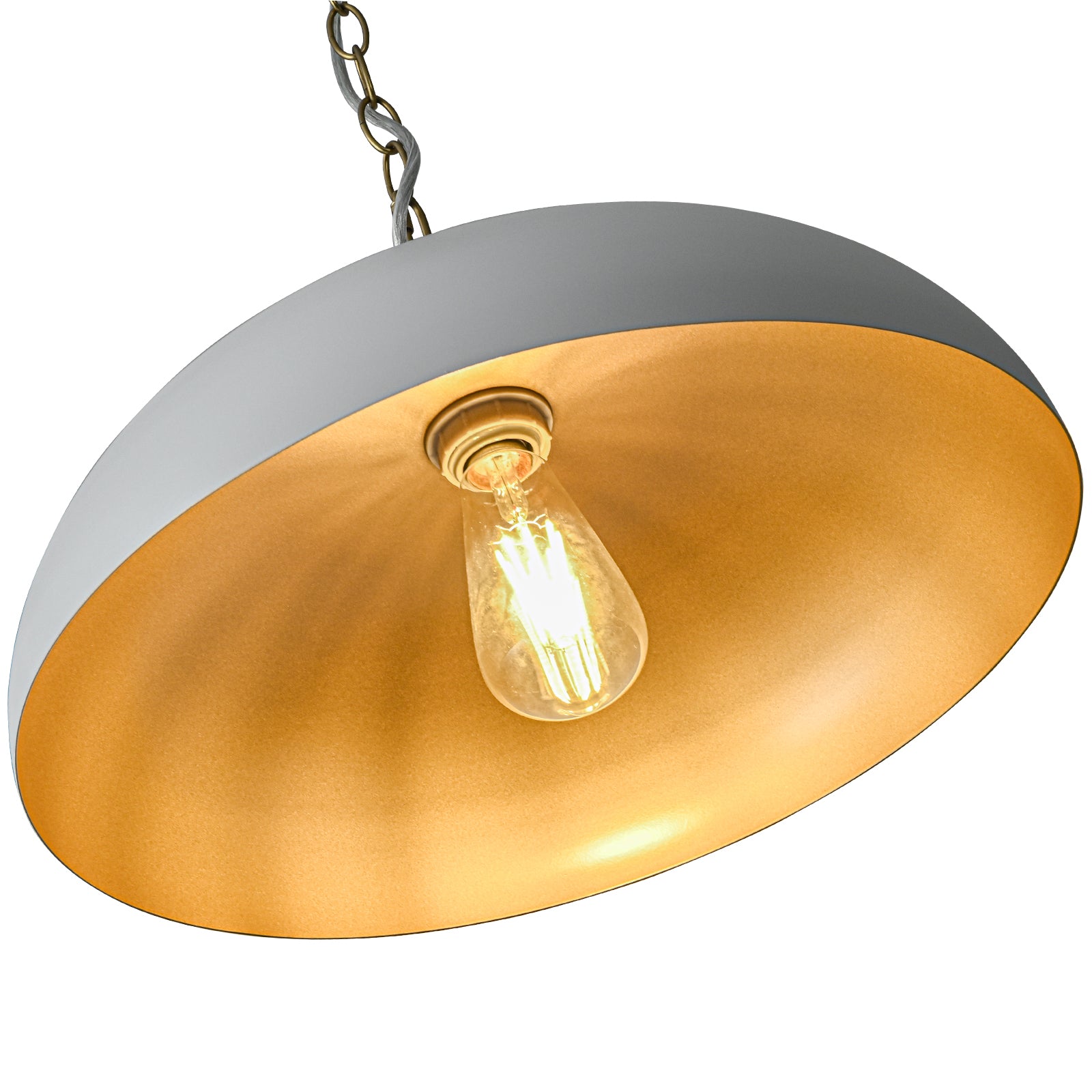 Glowlings 1-flammige, moderne 40,6 cm breite, kugelförmige Pendelleuchte mit Kuppel, Inselleuchte