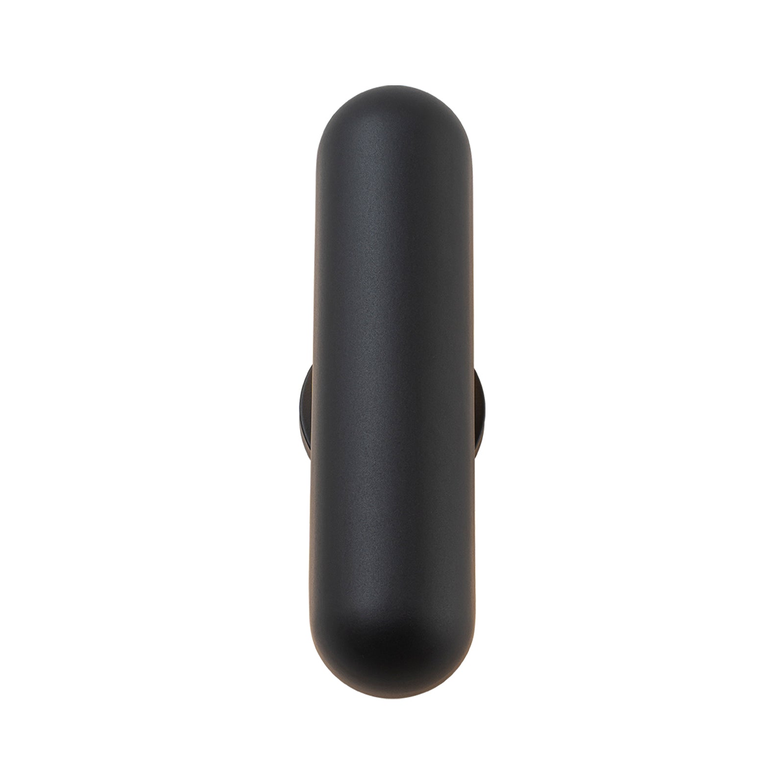 Glowlings 1-Light Modern Minimalist 16"High IP54 Matte Black Pill-Shaped LED Outdoor Wall Sconce