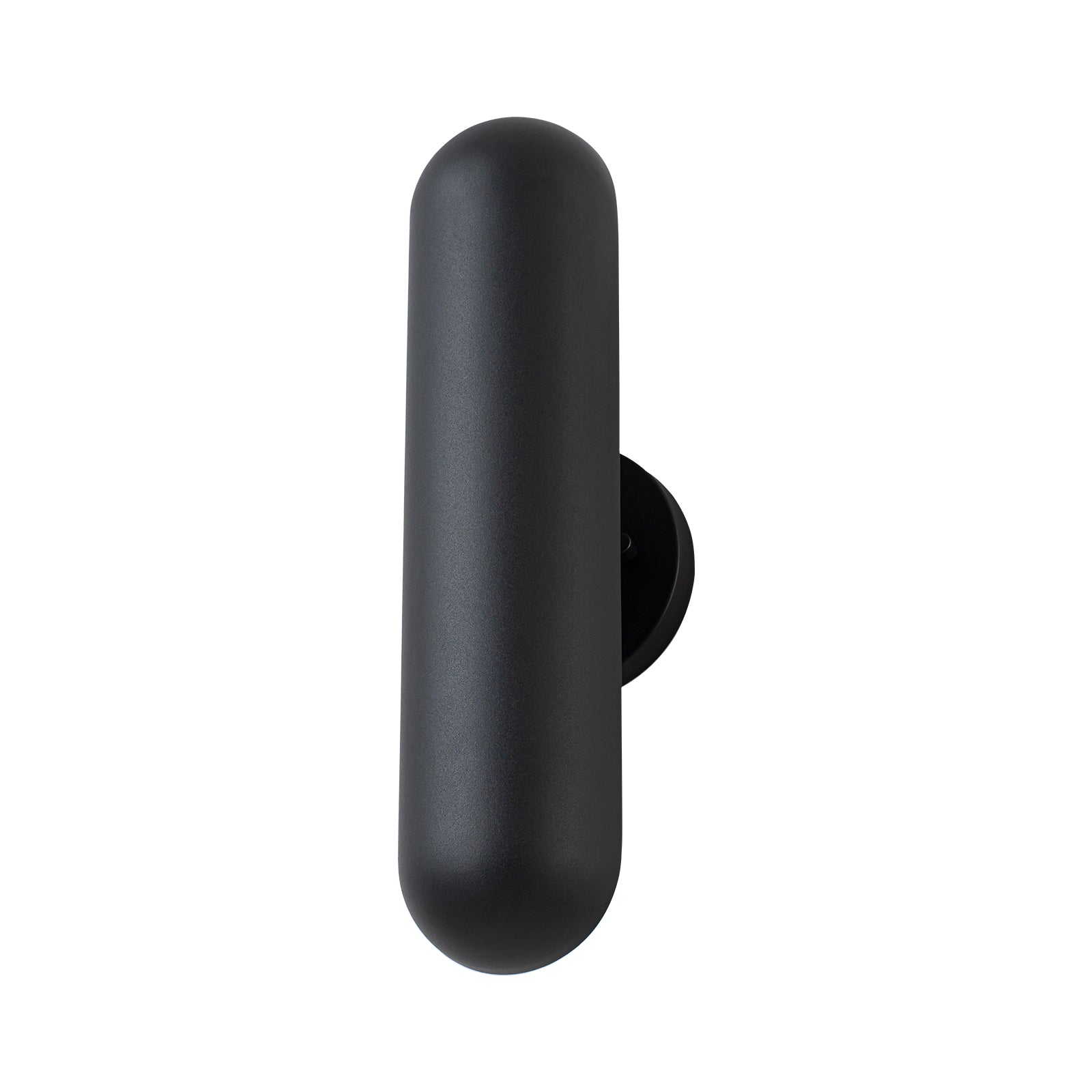 Glowlings 1-Light Modern Minimalist 16"High IP54 Matte Black Pill-Shaped LED Outdoor Wall Sconce