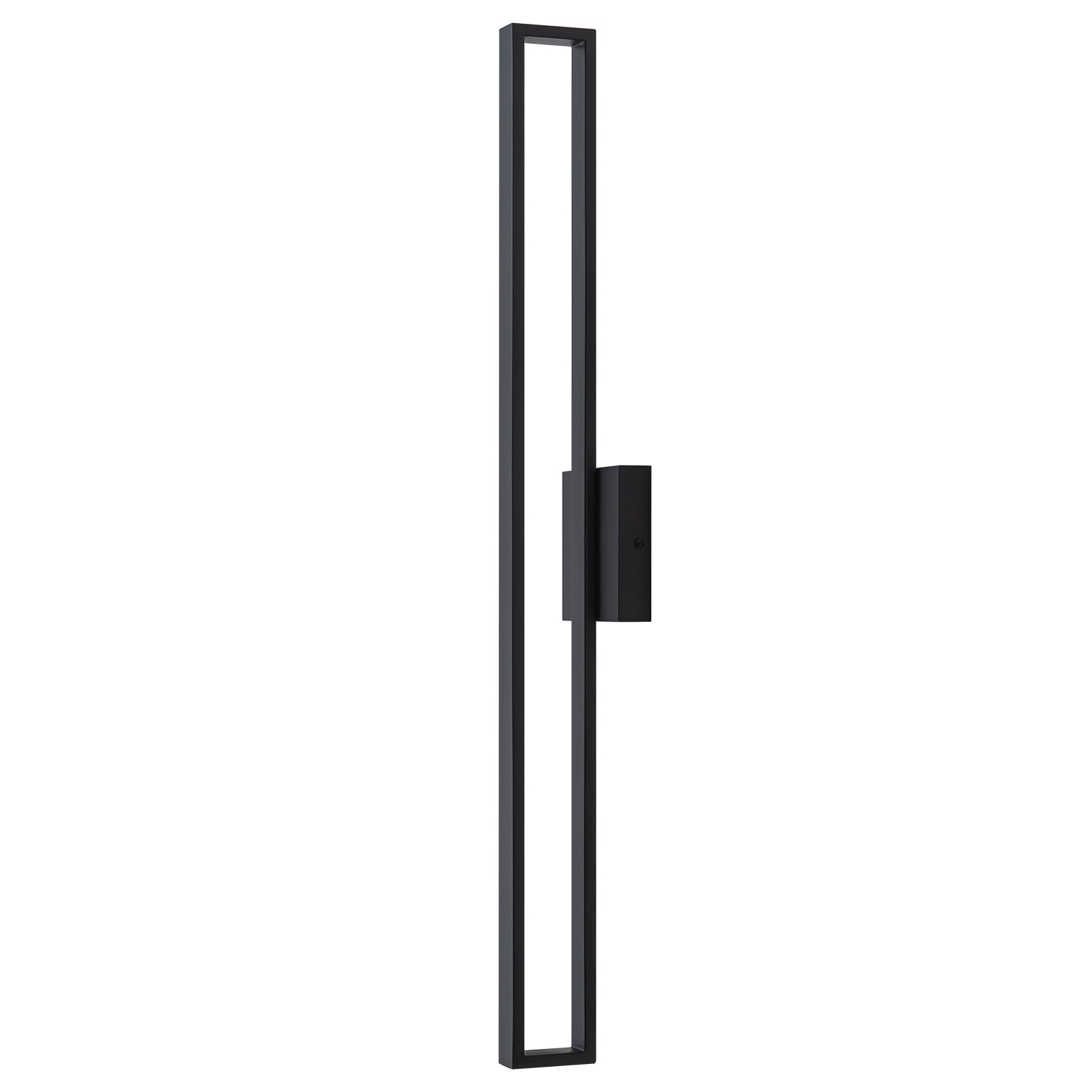 Glowlings 1-flammige, moderne, 81,3 cm hohe, mattschwarze, rechteckige, lange LED-Wandleuchte für den Außenbereich