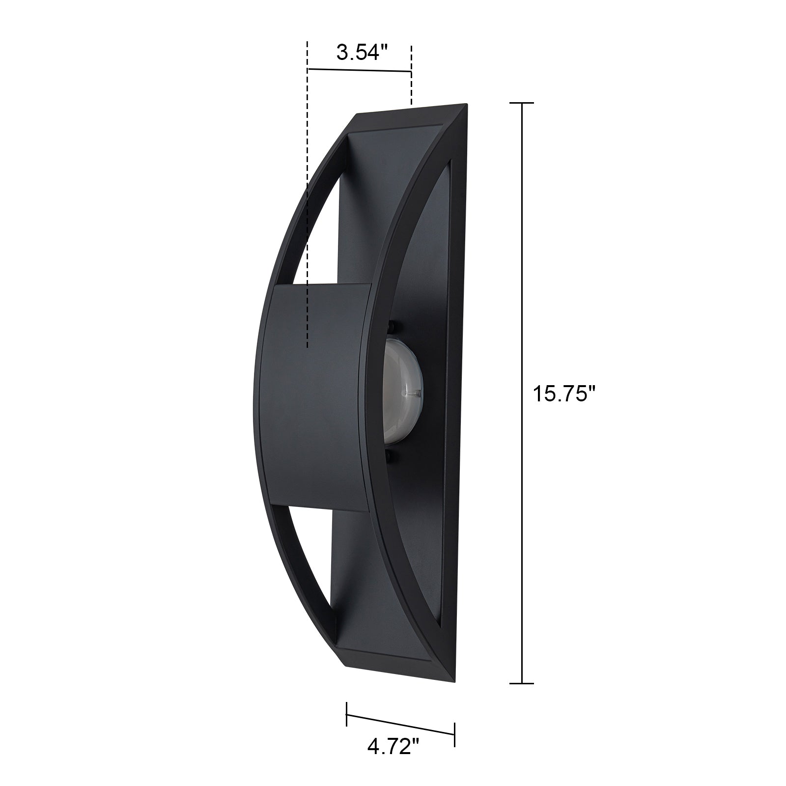 Glowlings 1-Light Modern 16"High Black IP54 Arched Integrated LED Outdoor Wall Sconce