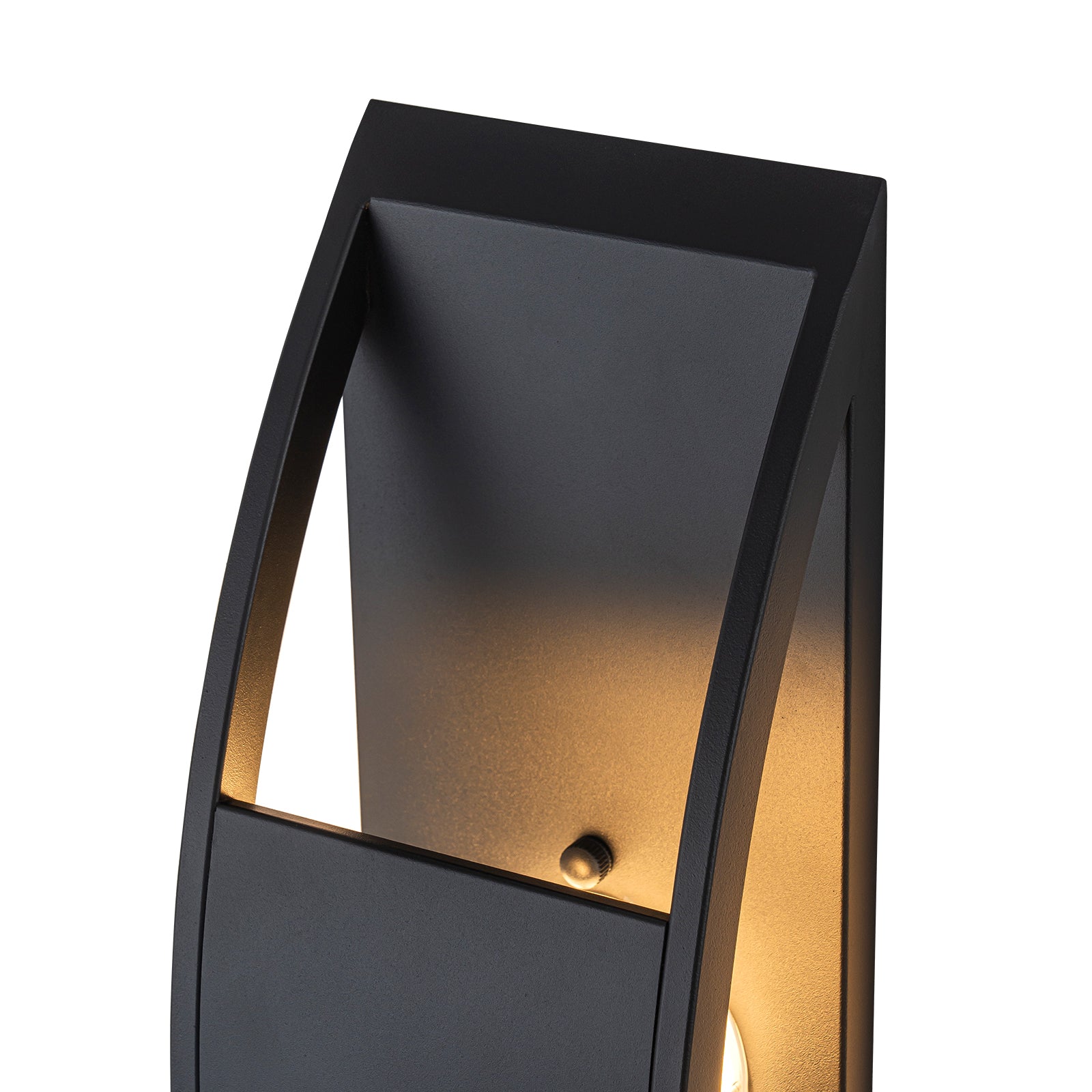 Glowlings 1-Light Modern 16"High Black IP54 Arched Integrated LED Outdoor Wall Sconce
