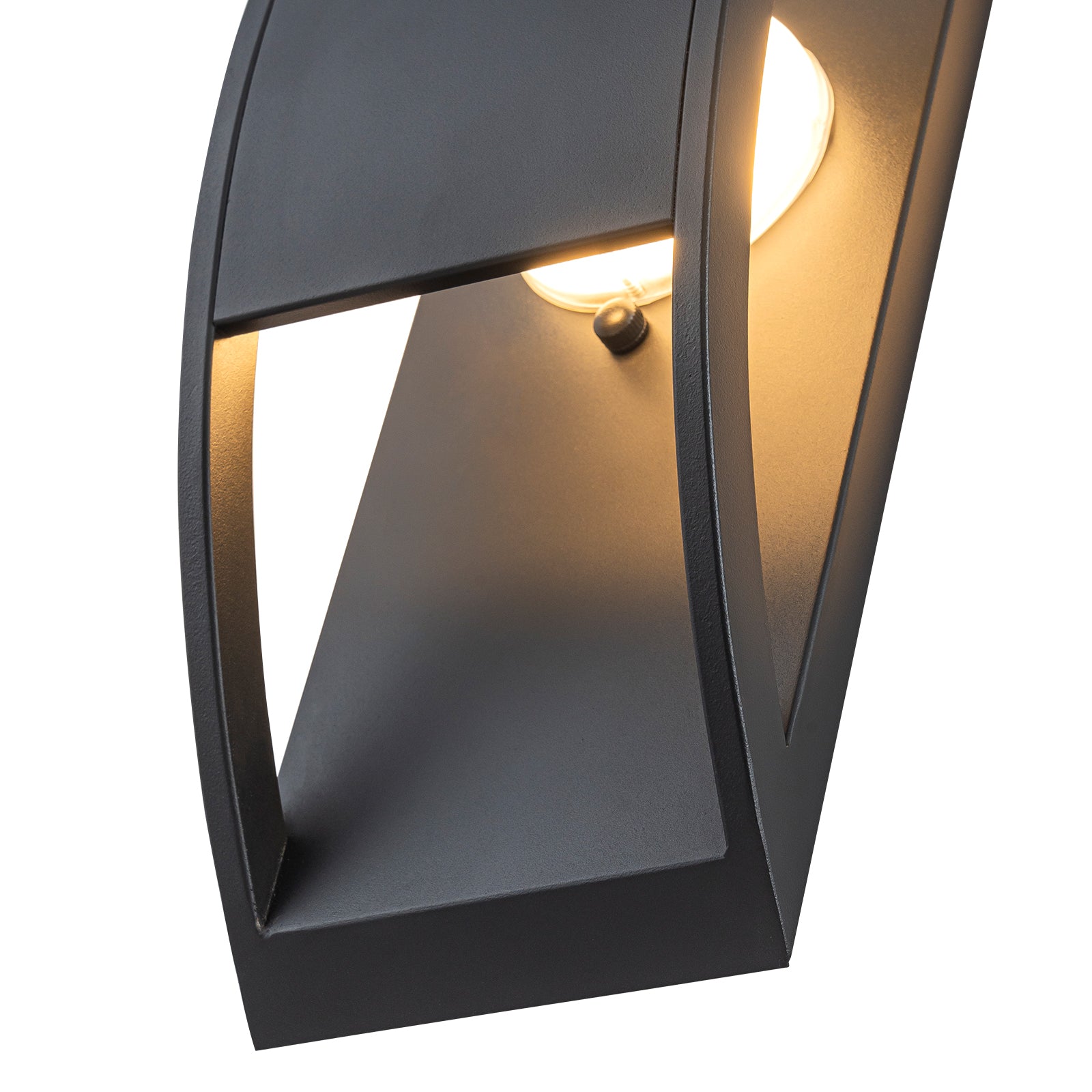 Glowlings 1-Light Modern 16"High Black IP54 Arched Integrated LED Outdoor Wall Sconce