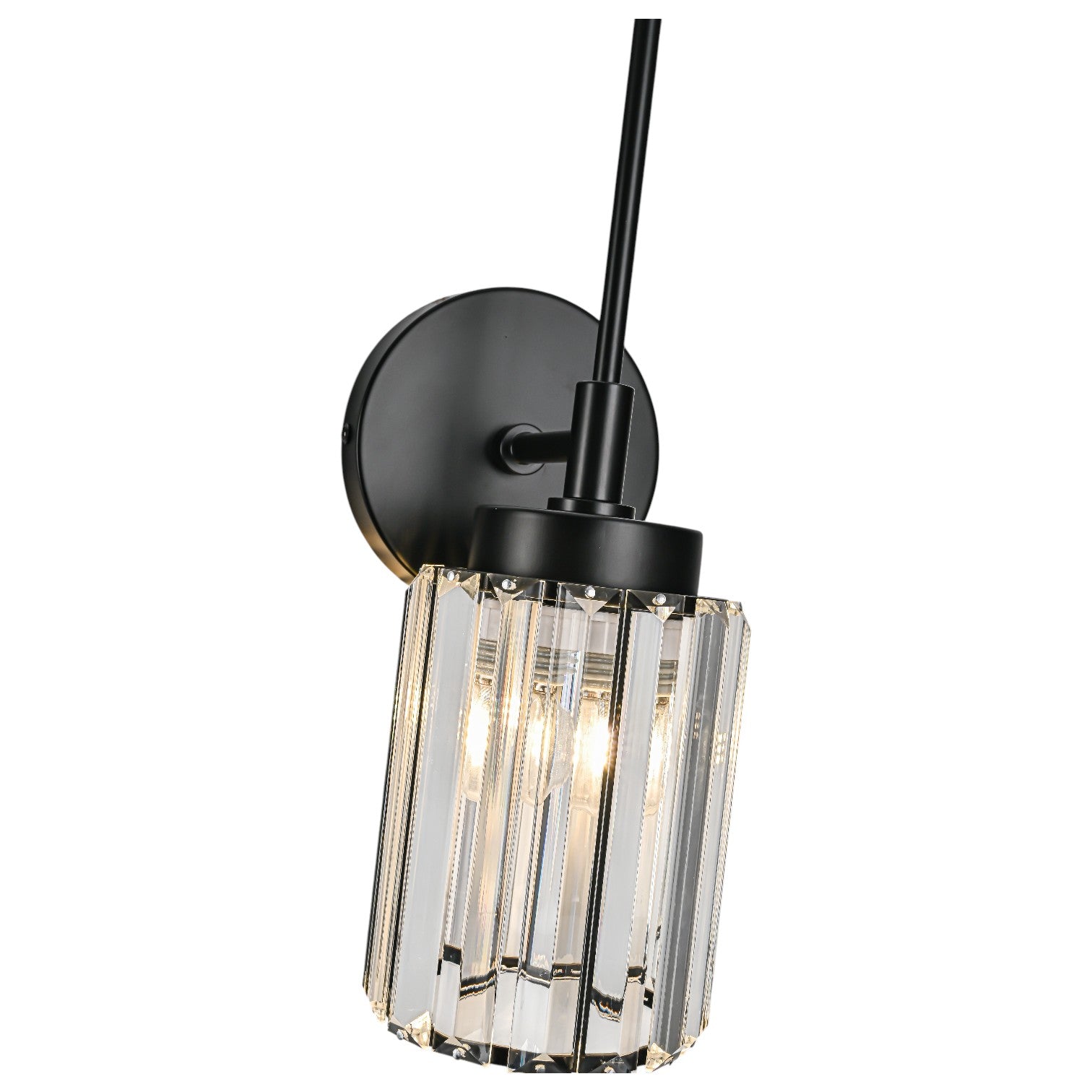 Glowlings 1/2/3/4/5-Light Modern Black/Gold Dimmable Round Crystal Bathroom Vanity Light