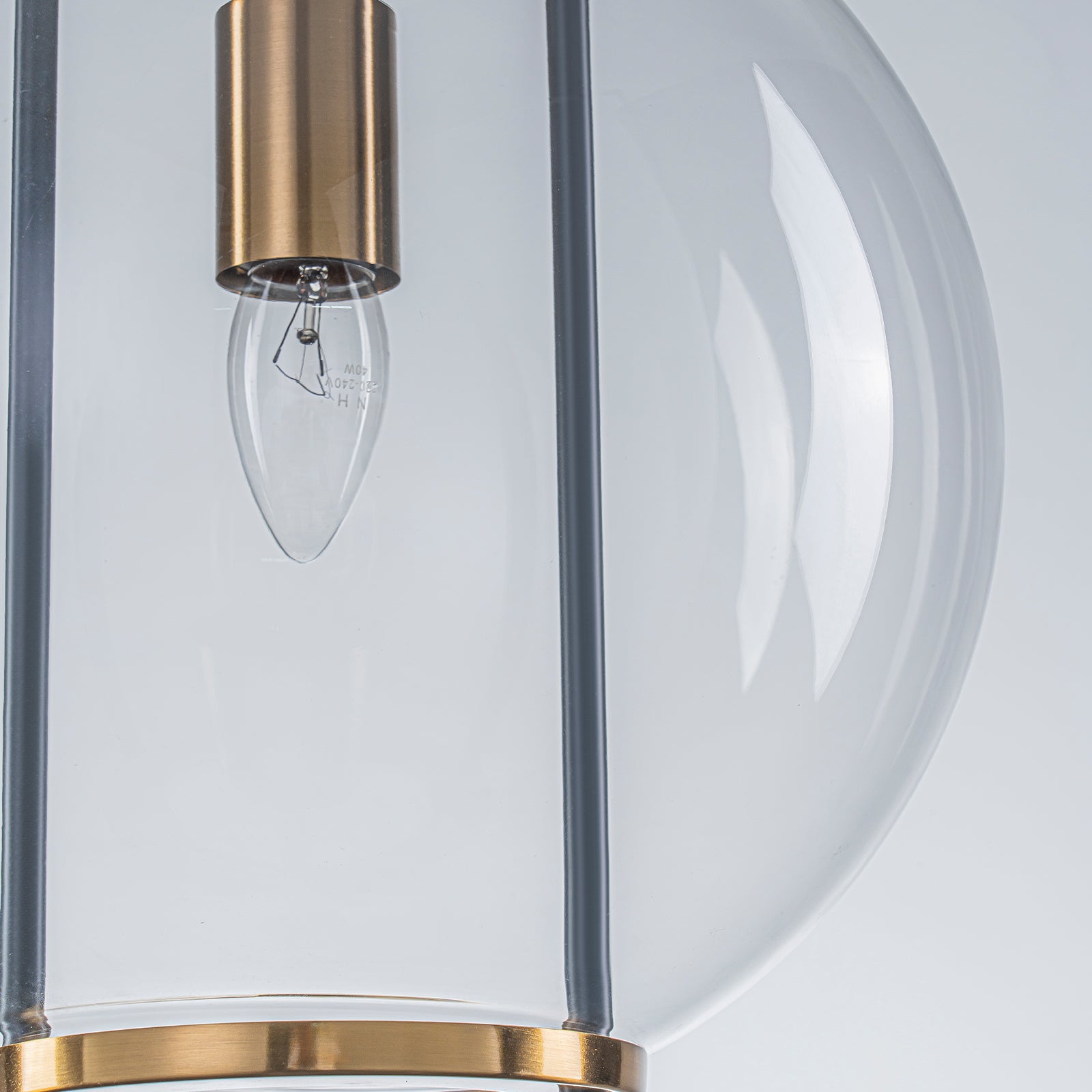 Glowlings 1-Light Modern 12"Wide Black Globe Clear Glass Pendant Light