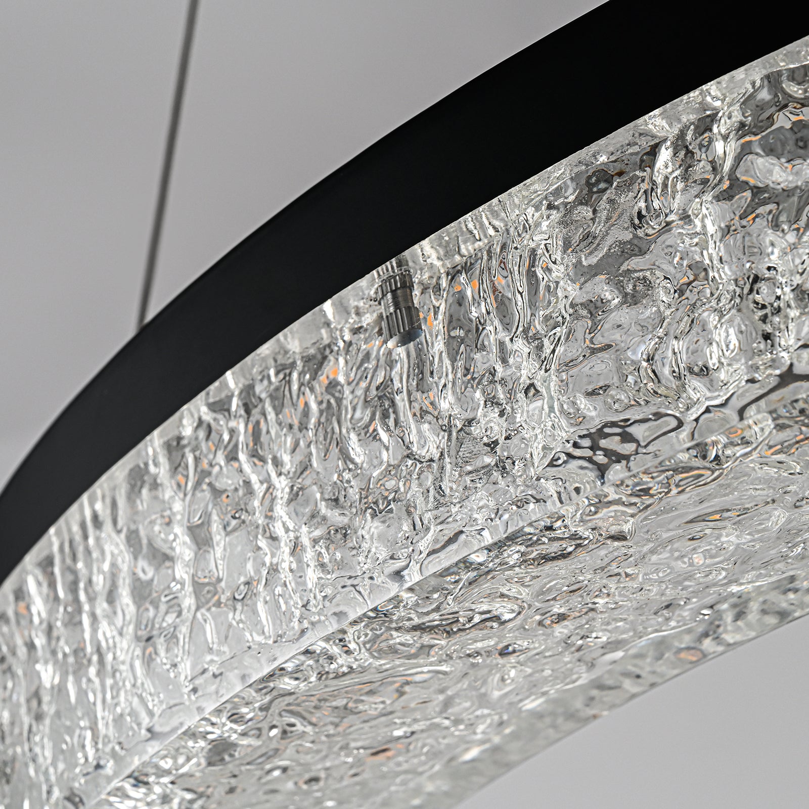 Glowlings 1-Light Modern 22"Wide Black LED Ring Resin Round Chandelier