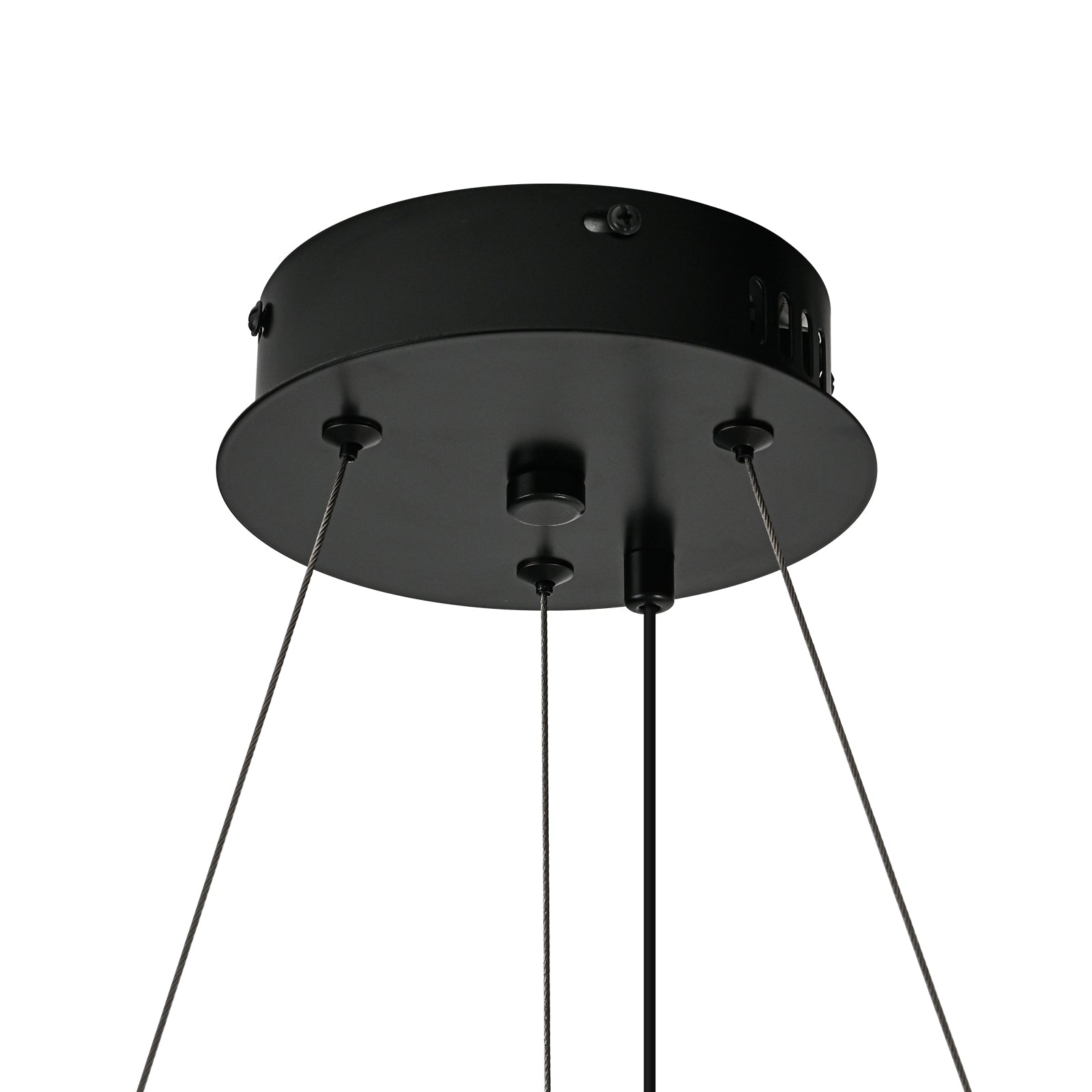 Glowlings 1-Light Modern 22"Wide Black LED Ring Resin Round Chandelier