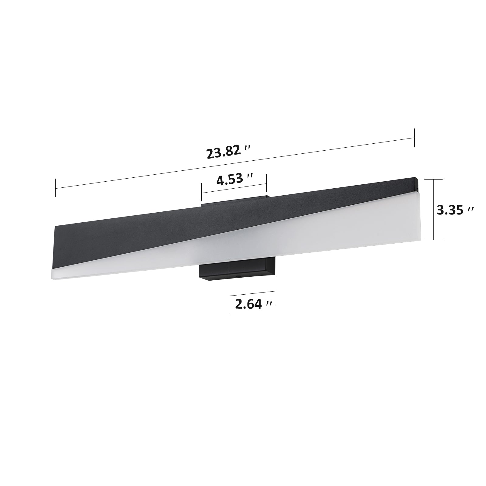 Glowlings 1-Light Modern 24"Wide Black Linear LED Wall Sconce Bath Vanity Light