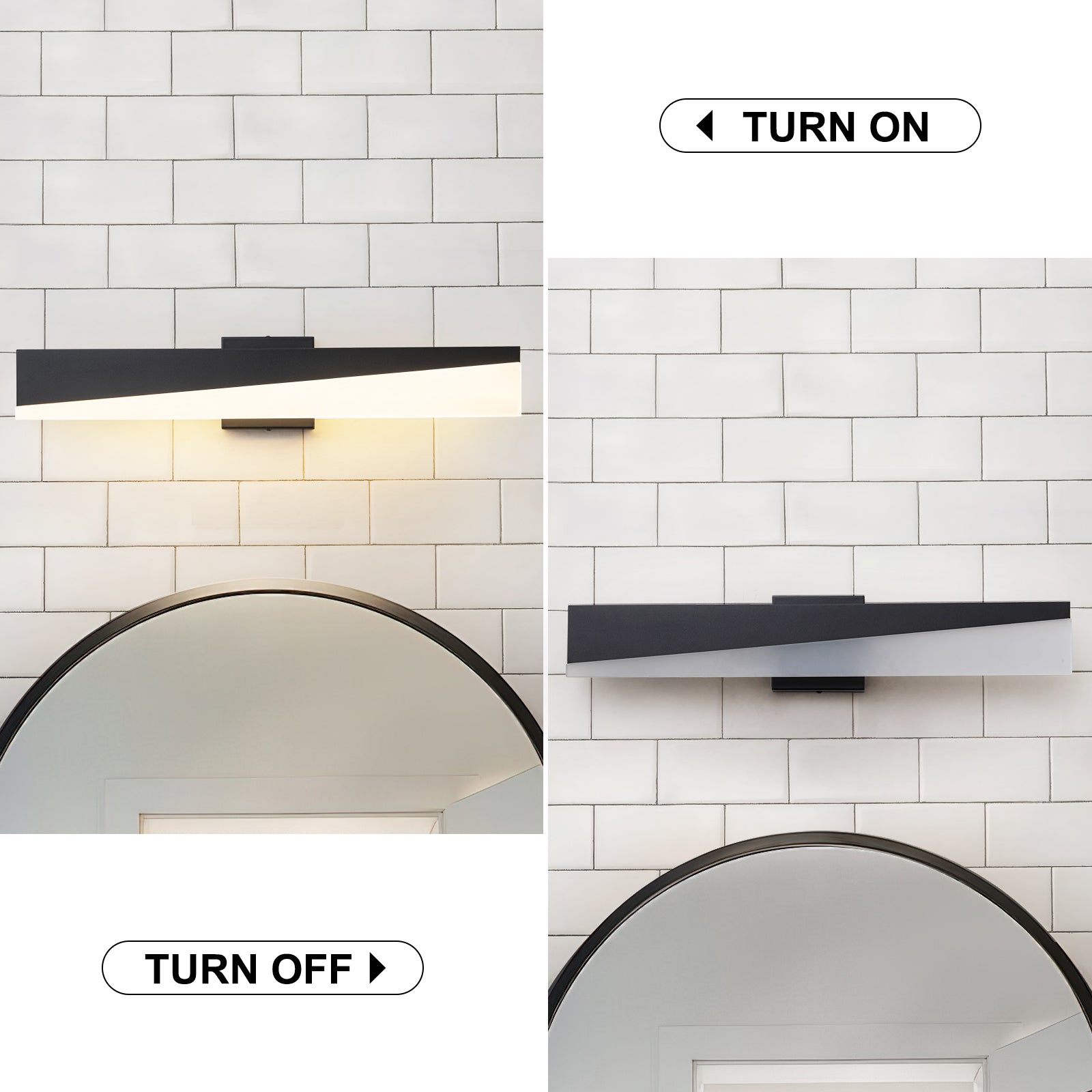 Glowlings 1-Light Modern 24"Wide Black Linear LED Wall Sconce Bath Vanity Light