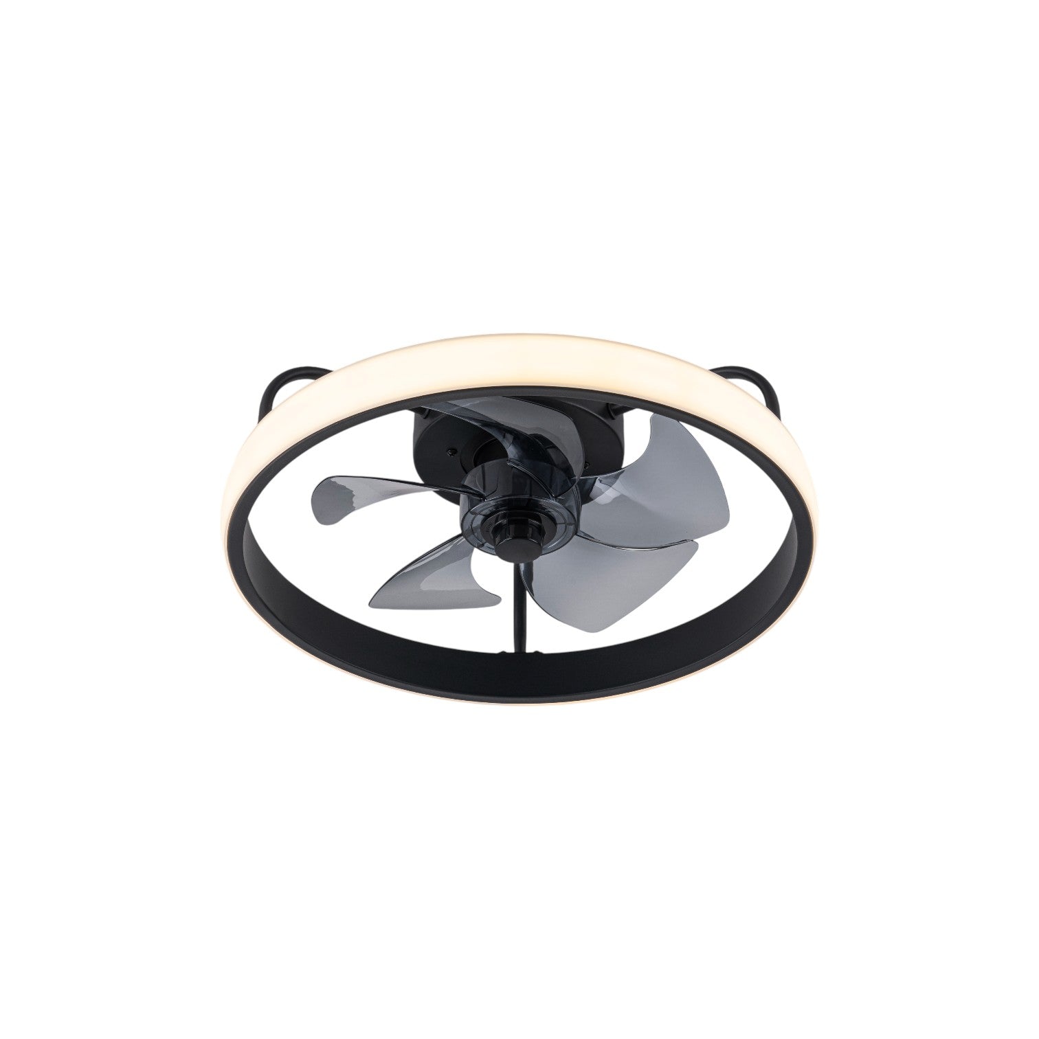 Glowlings 1-Light Modern Black Round LED Ceiling Fan with Light Remote Control