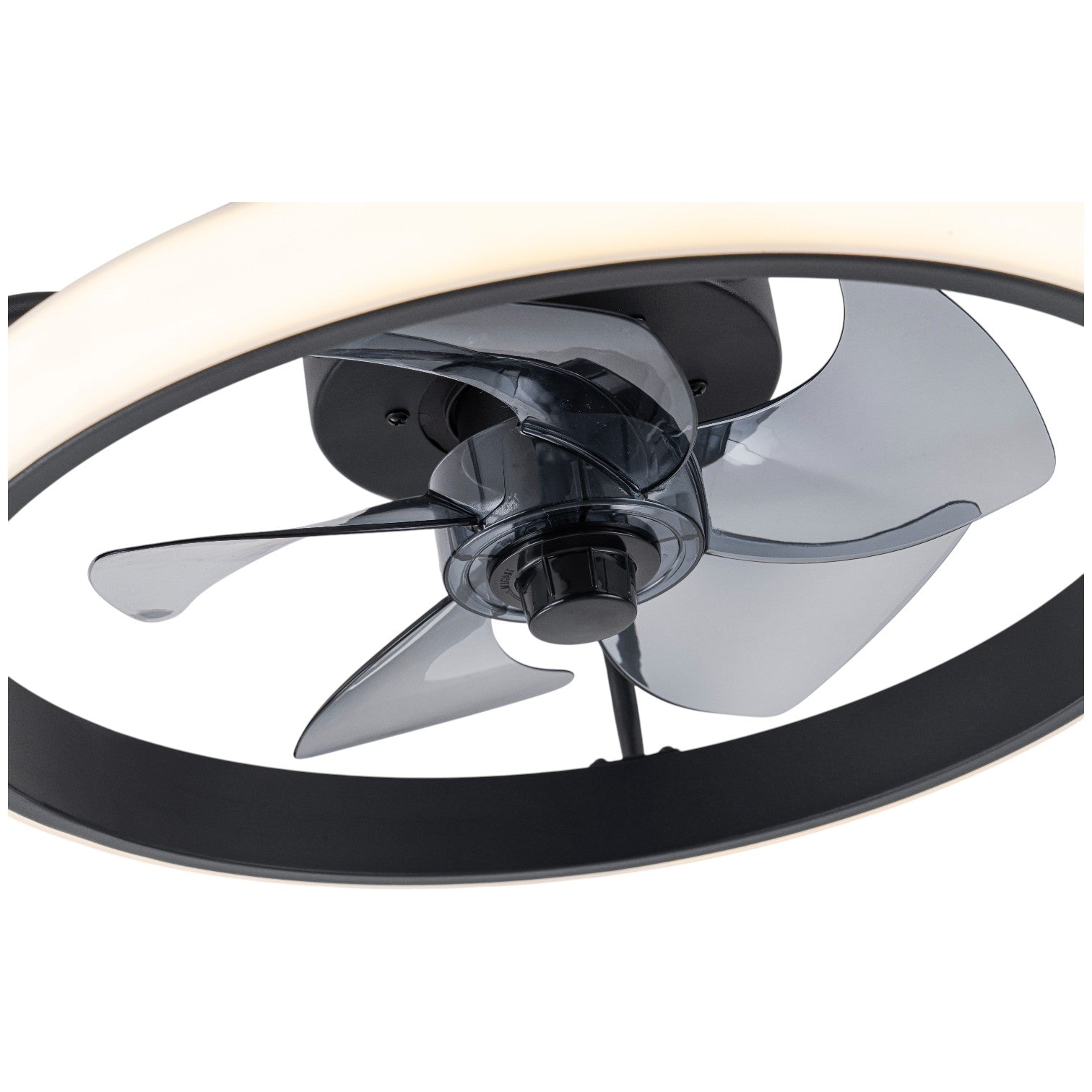 Glowlings 1-Light Modern Black Round LED Ceiling Fan with Light Remote Control