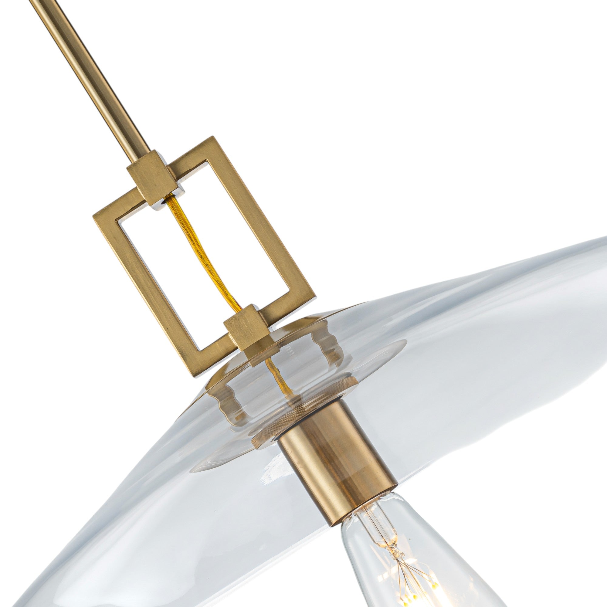 Glowlings 1-Light Modern 18"Wide Brass Clear Glass Dome Pendant Light Island Light
