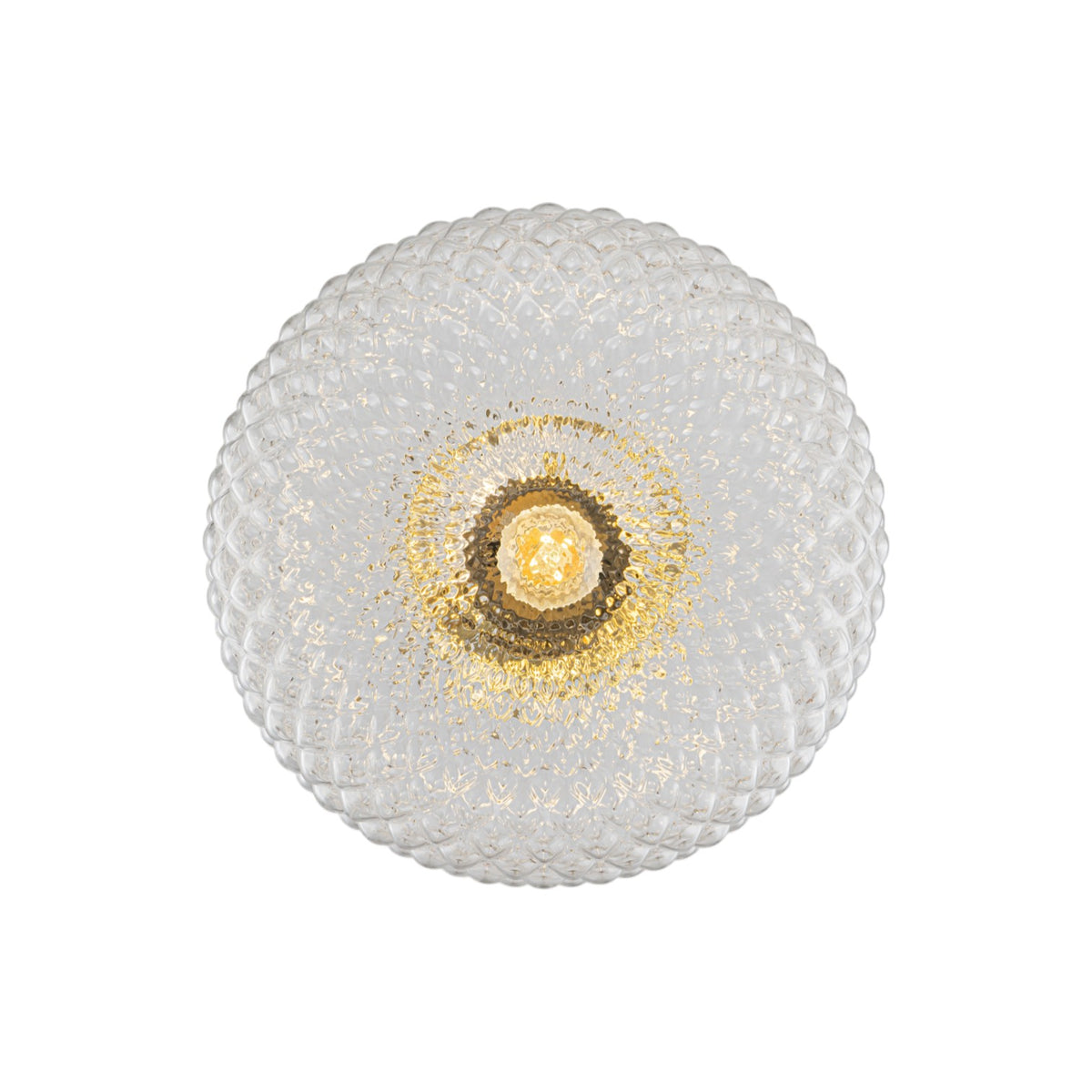 Glowlings 1-Light Modern Brass Clear Textured Glass Pendant Light, Mid-Century Hanging Ceiling Light Fixture