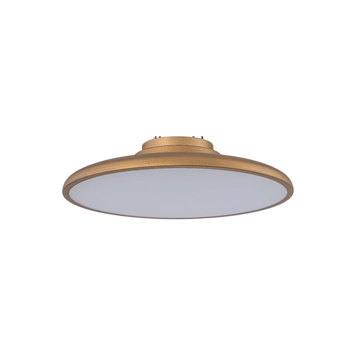 Glowlings 1-Light Modern 16"Wide Antique Brass Round UFO Flying Saucer Dome LED Flush Mount Ceiling Light