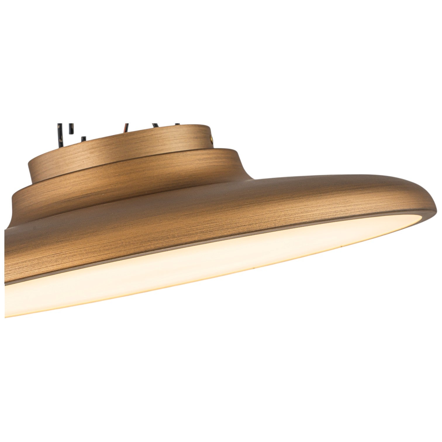 Glowlings 1-Light Modern 16"Wide Antique Brass Round UFO Flying Saucer Dome LED Flush Mount Ceiling Light