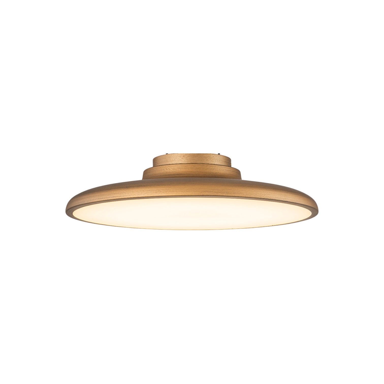 Glowlings 1-Light Modern 16"Wide Antique Brass Round UFO Flying Saucer Dome LED Flush Mount Ceiling Light
