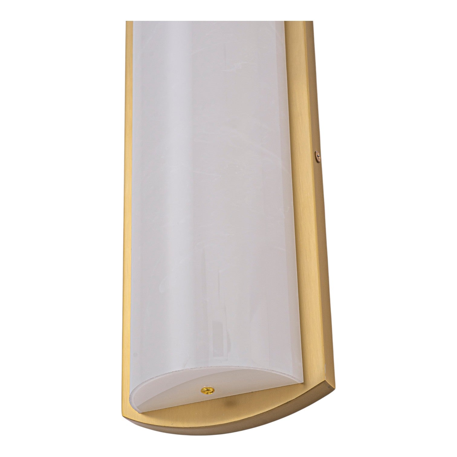 Glowlings 1-Light Modern 26"H Brushed Gold Dimmable Wall Sconce Faux Alabaster Cylinder LED Vanity Light