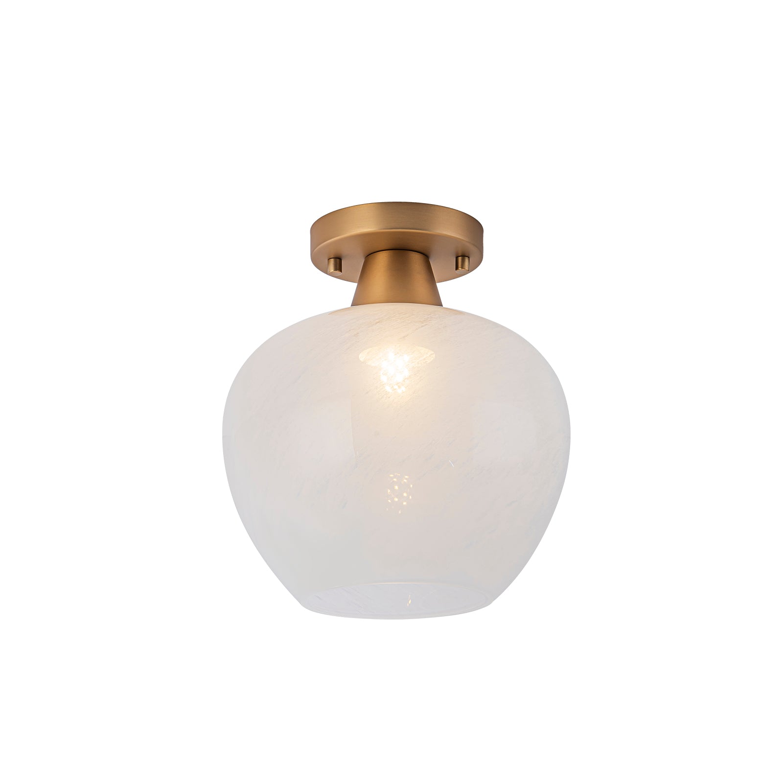Glowlings 1-Light Modern Opal Glass Small Semi-Flush Mount Ceiling Light