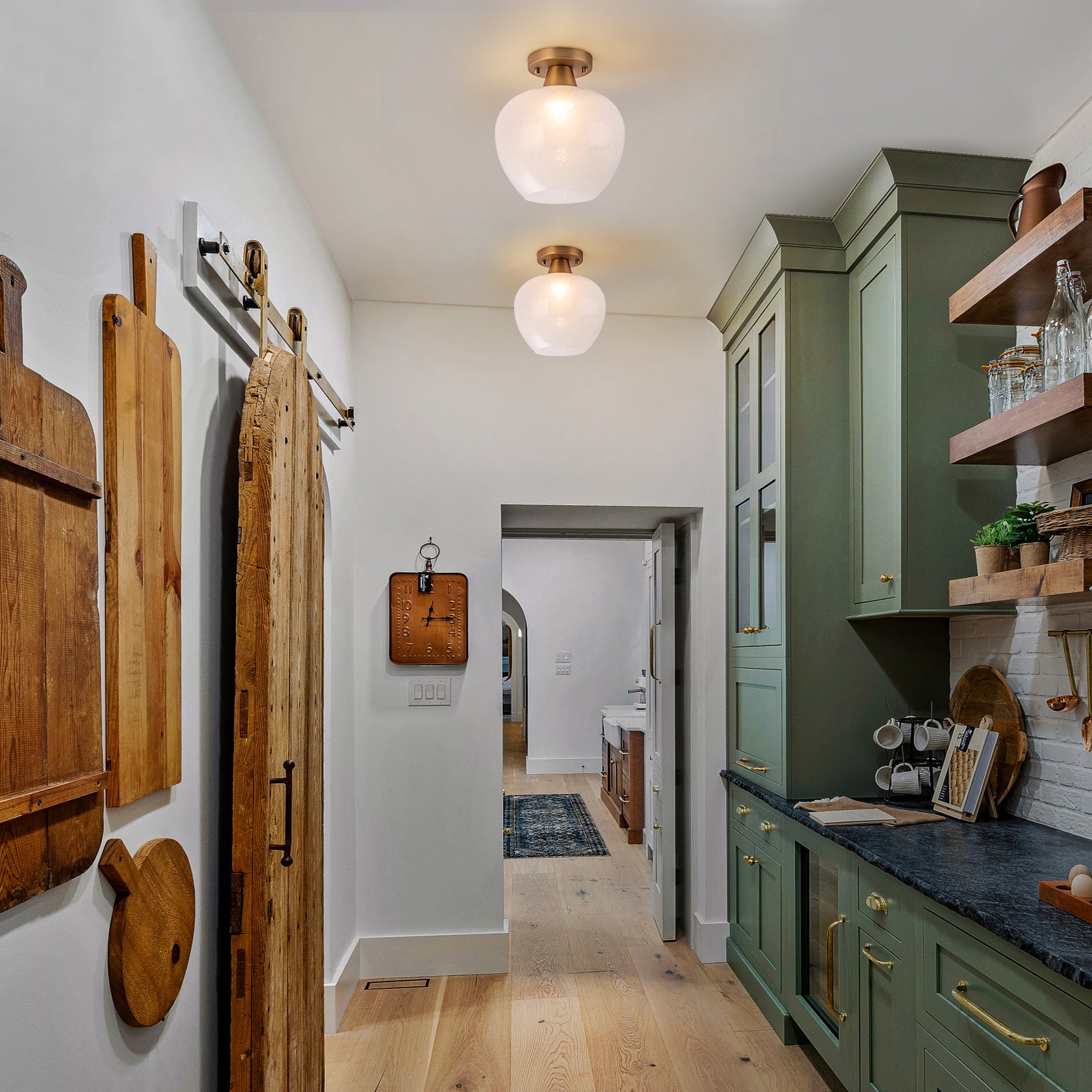 Glowlings 1-Light Modern Opal Glass Small Semi-Flush Mount Ceiling Light