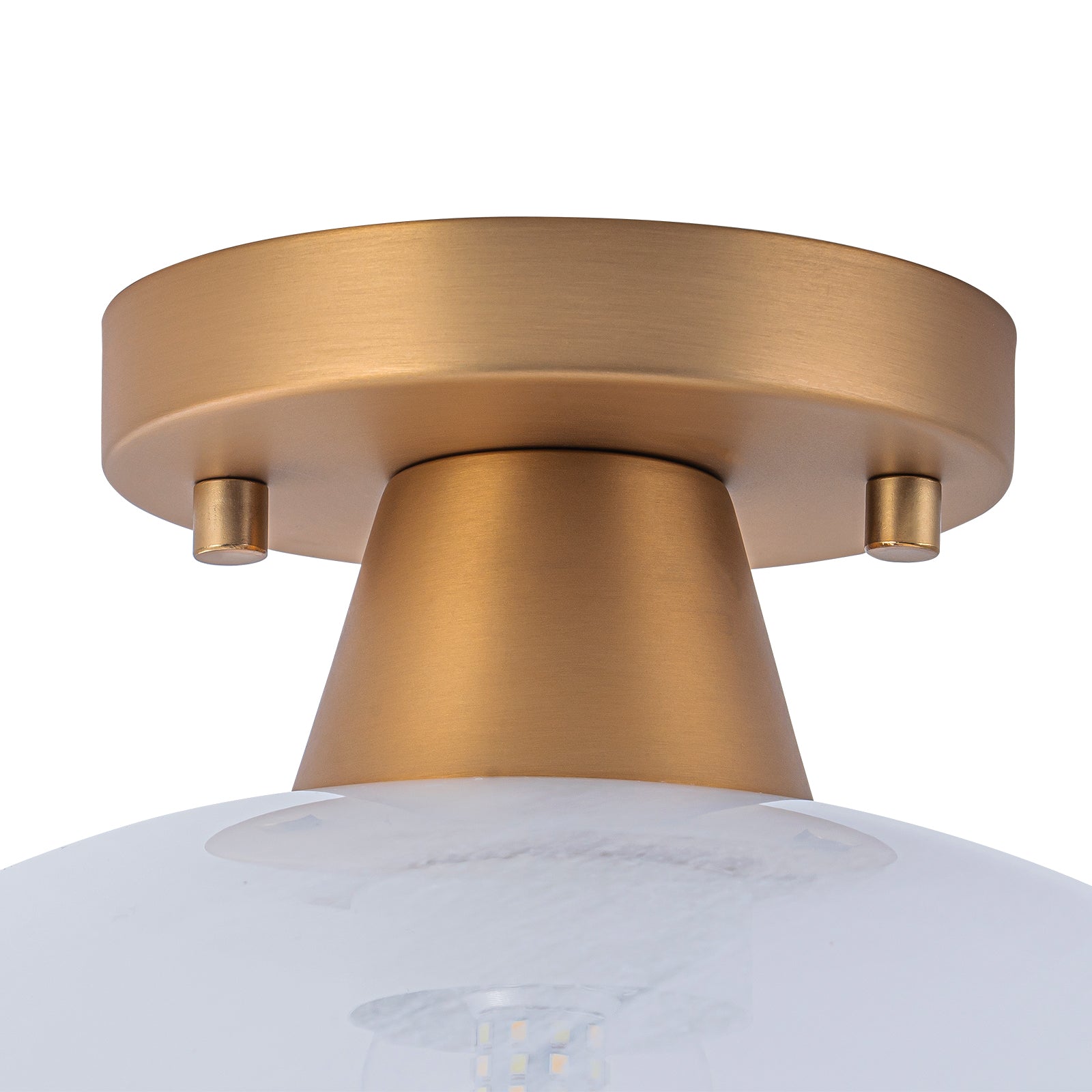 Glowlings 1-Light Modern Opal Glass Small Semi-Flush Mount Ceiling Light