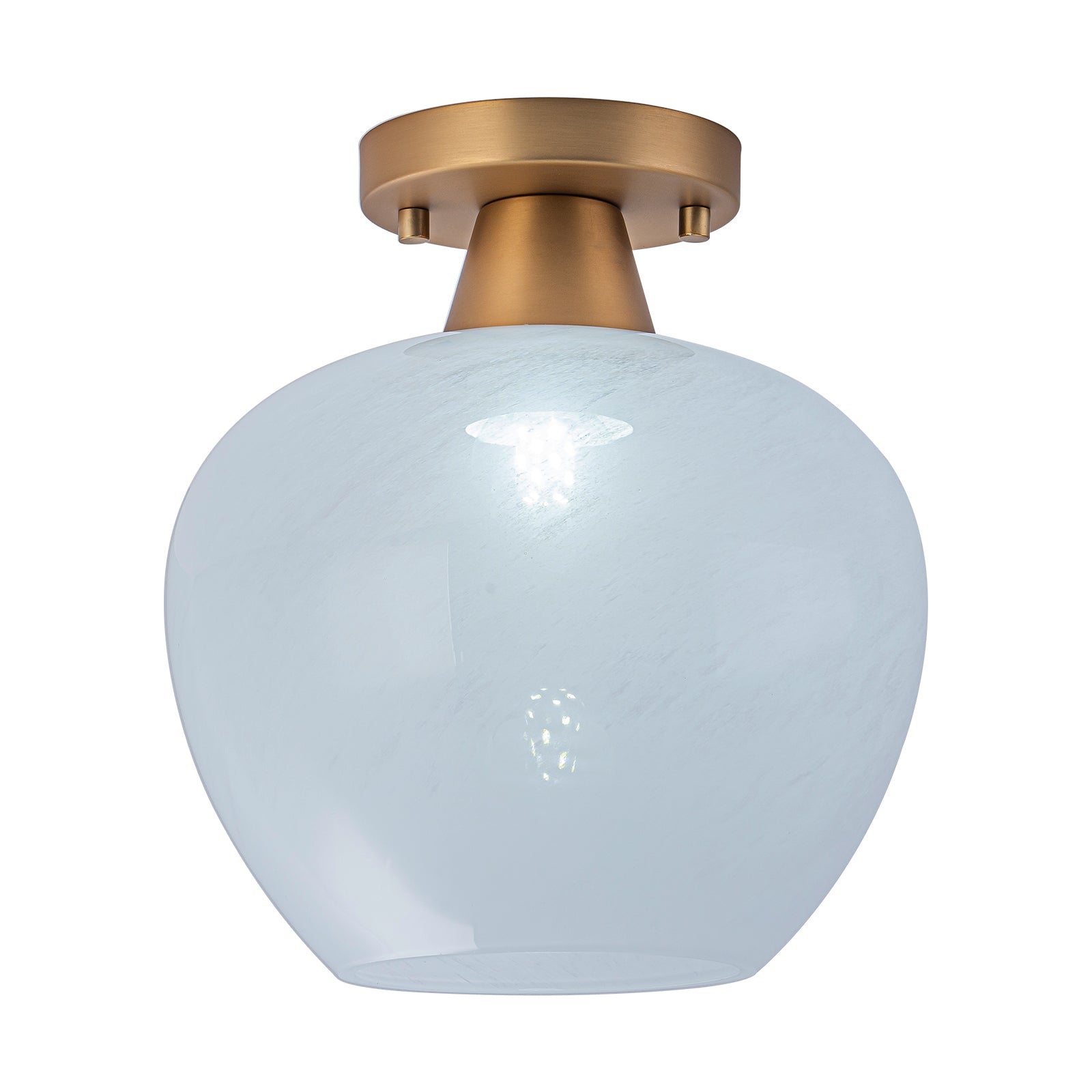 Glowlings 1-Light Modern Opal Glass Small Semi-Flush Mount Ceiling Light