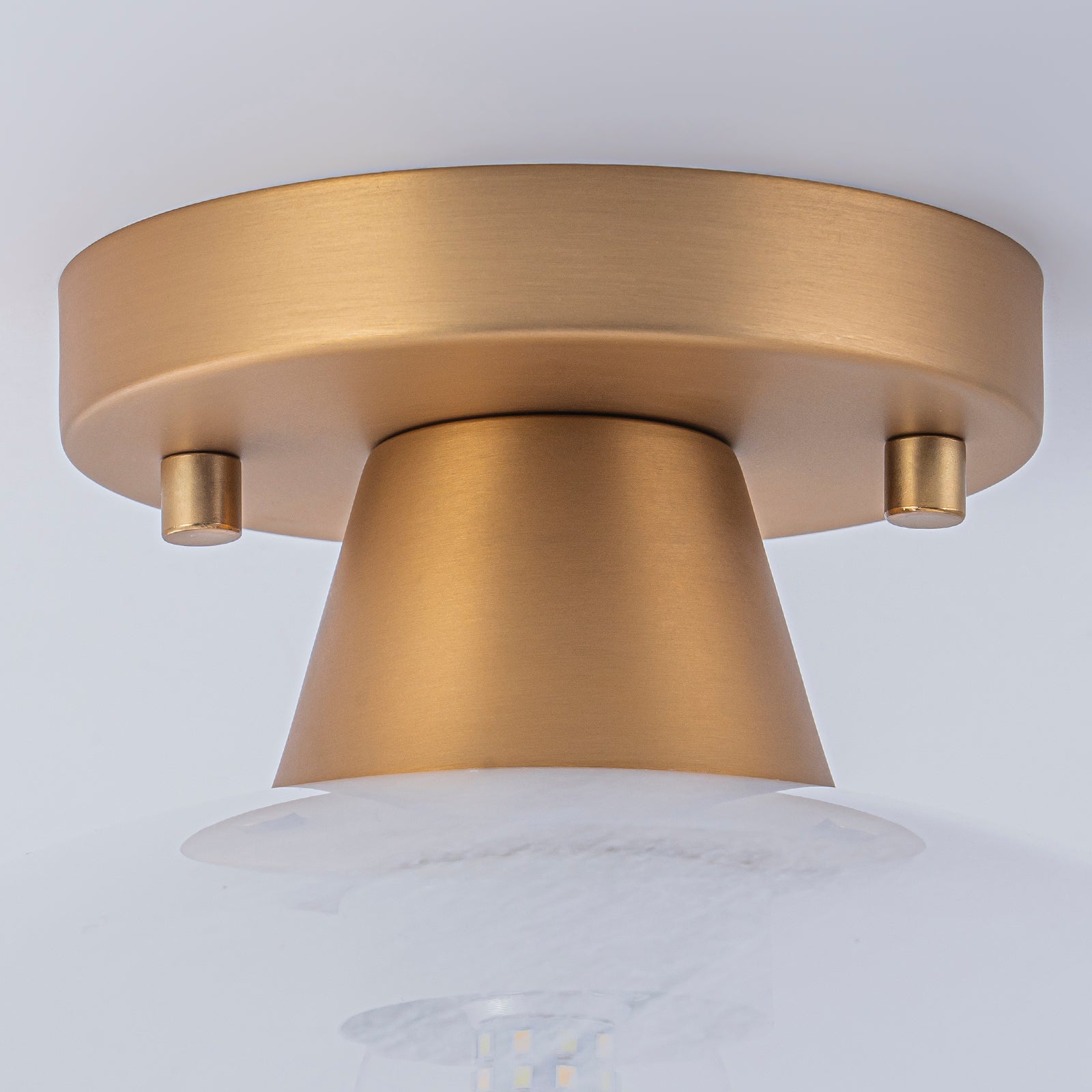 Glowlings 1-Light Modern Opal Glass Small Semi-Flush Mount Ceiling Light